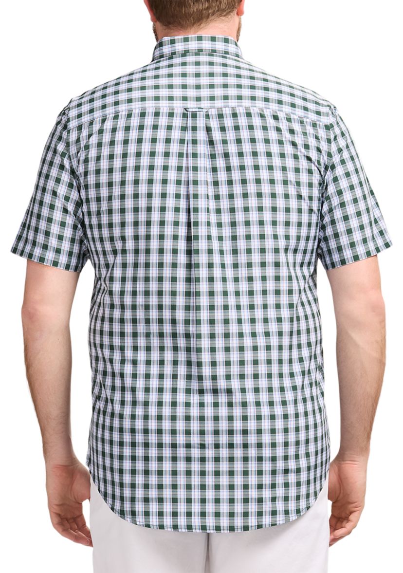 Big & Tall Short Sleeve Breeze Woven Plaid Shirt
