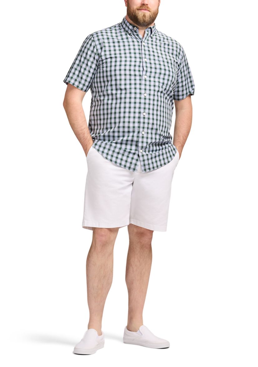 Big & Tall Short Sleeve Breeze Woven Plaid Shirt