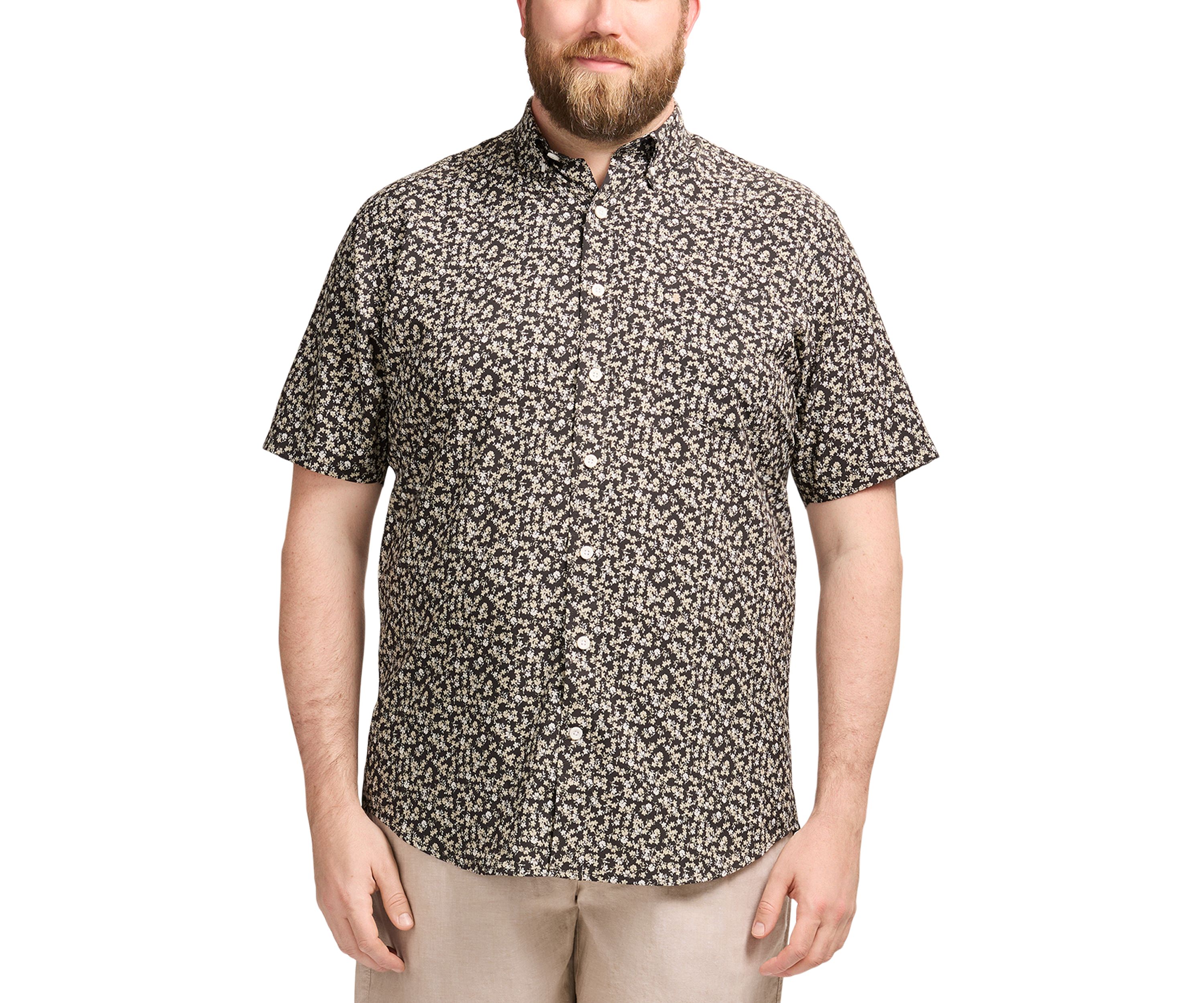 Big & Tall Short Sleeve Breeze Floral Printed Woven Shirt