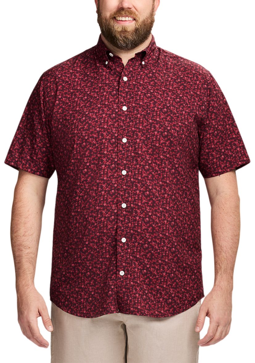 big and tall floral dress shirts IZOD Big & Tall Short Sleeve Breeze Floral Printed Woven Shirt