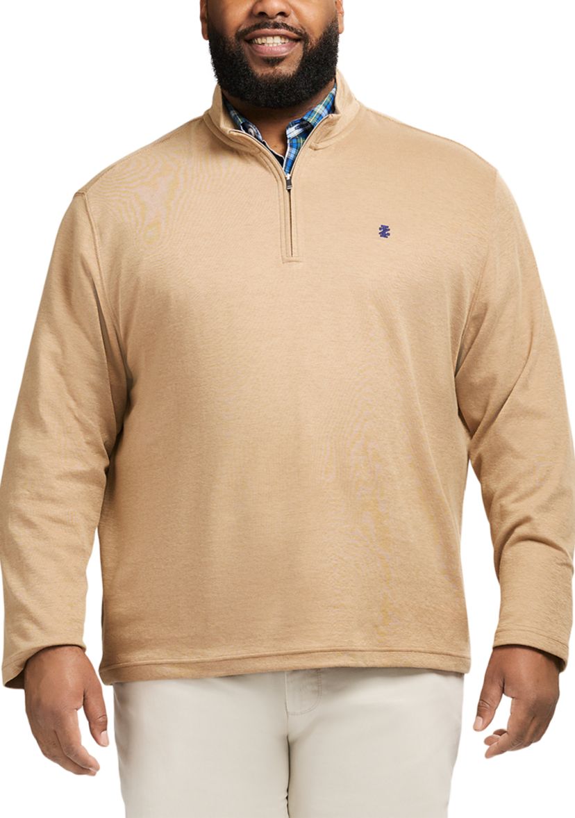 Big & Tall Long Sleeve Feeder Stripe 1/4 Zip Pullover