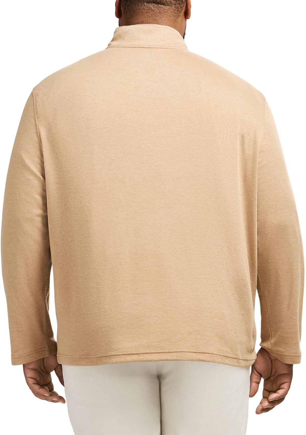 Big & Tall Long Sleeve Feeder Stripe 1/4 Zip Pullover