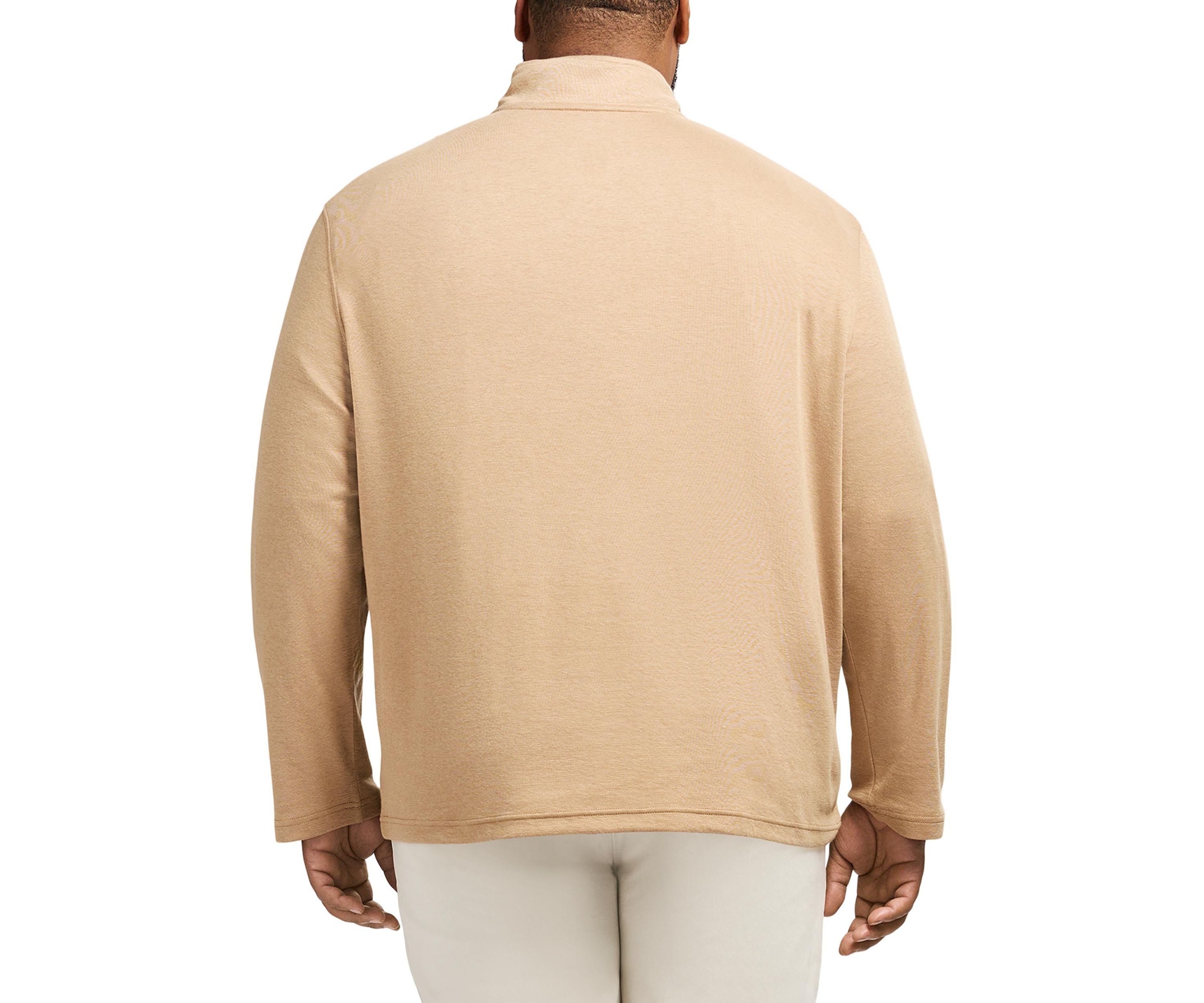Big & Tall Long Sleeve Feeder Stripe 1/4 Zip Pullover