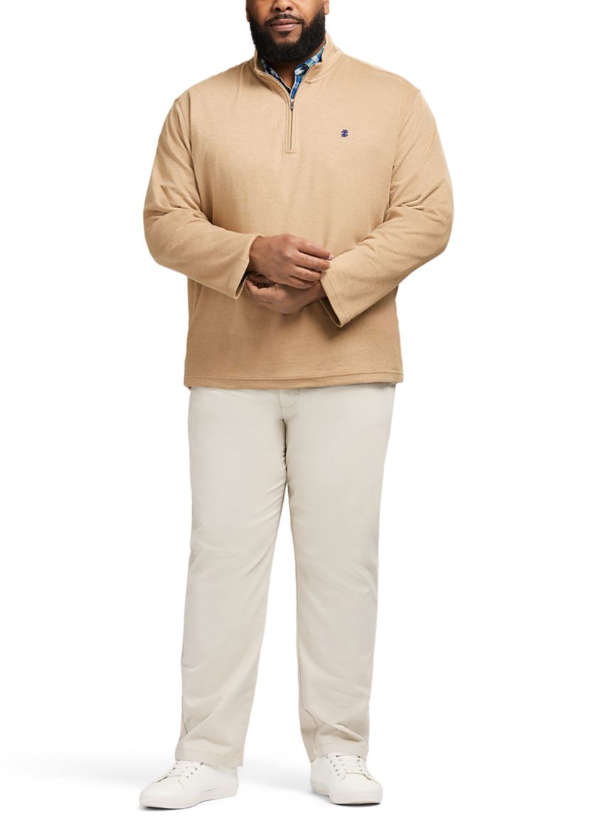 Big & Tall Long Sleeve Feeder Stripe 1/4 Zip Pullover