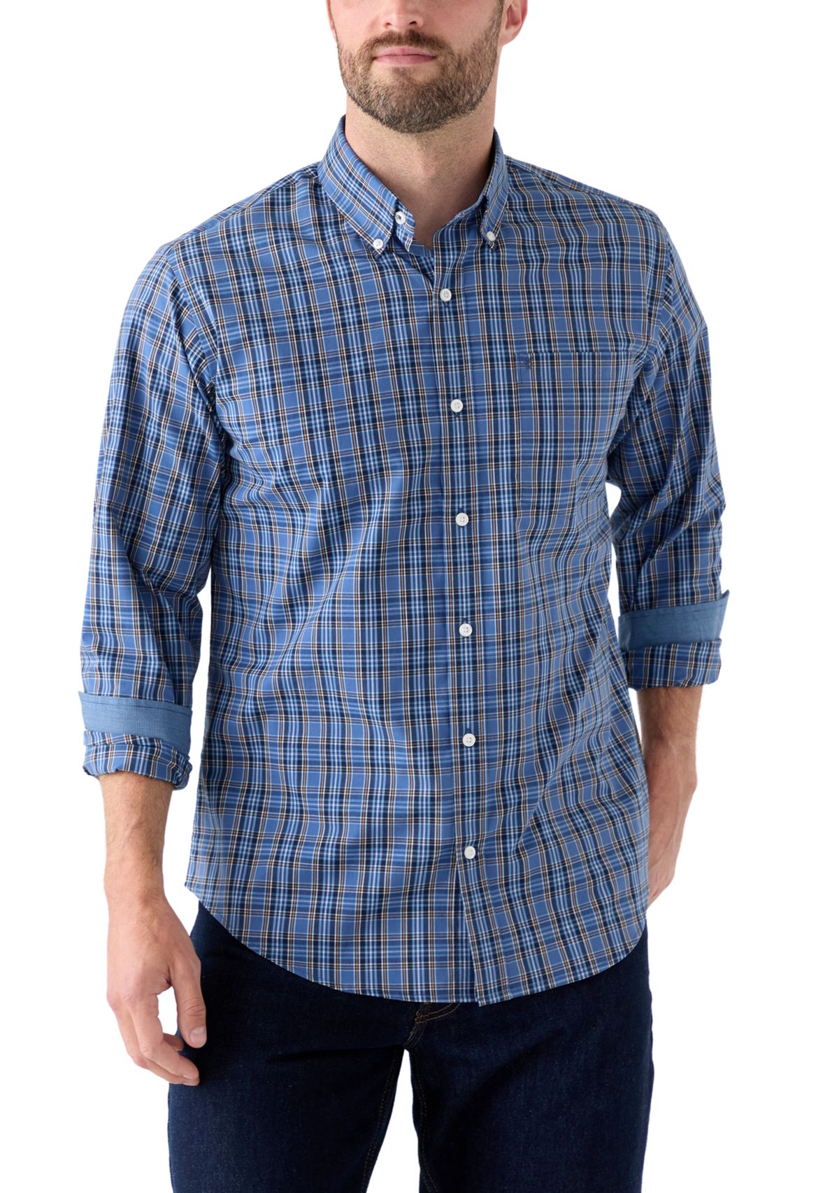 Dark Colored Plaid Shirt