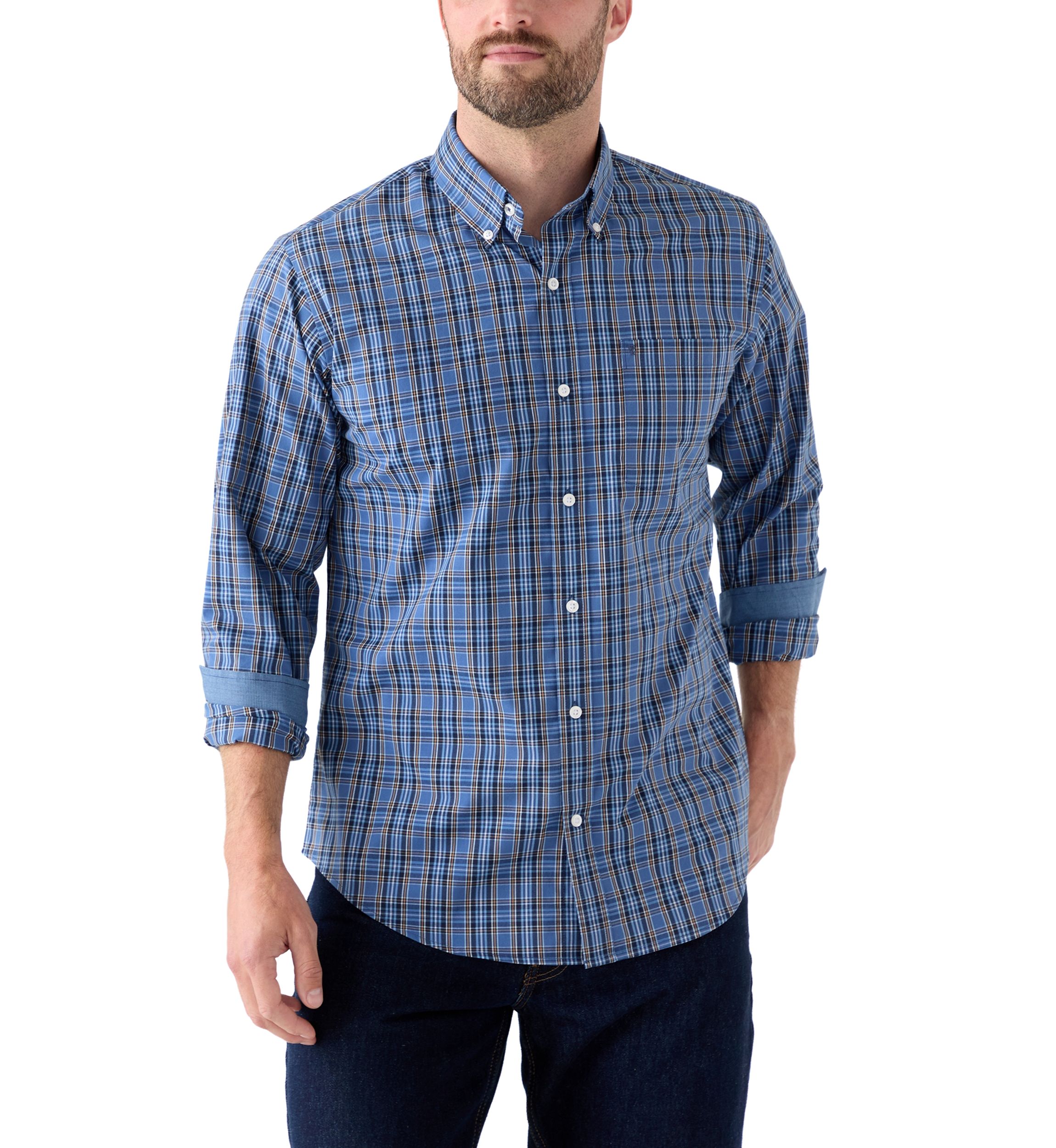Dark Colored Plaid Shirt