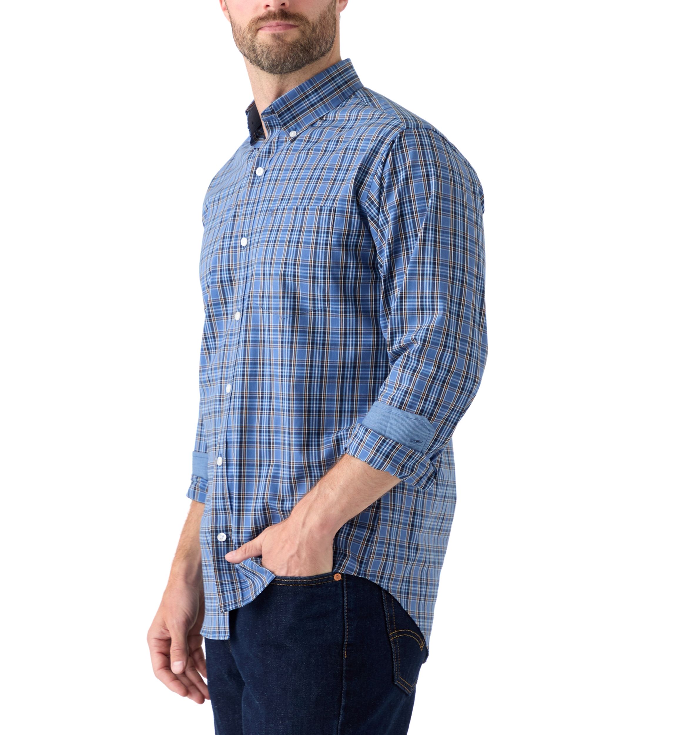 Dark Colored Plaid Shirt