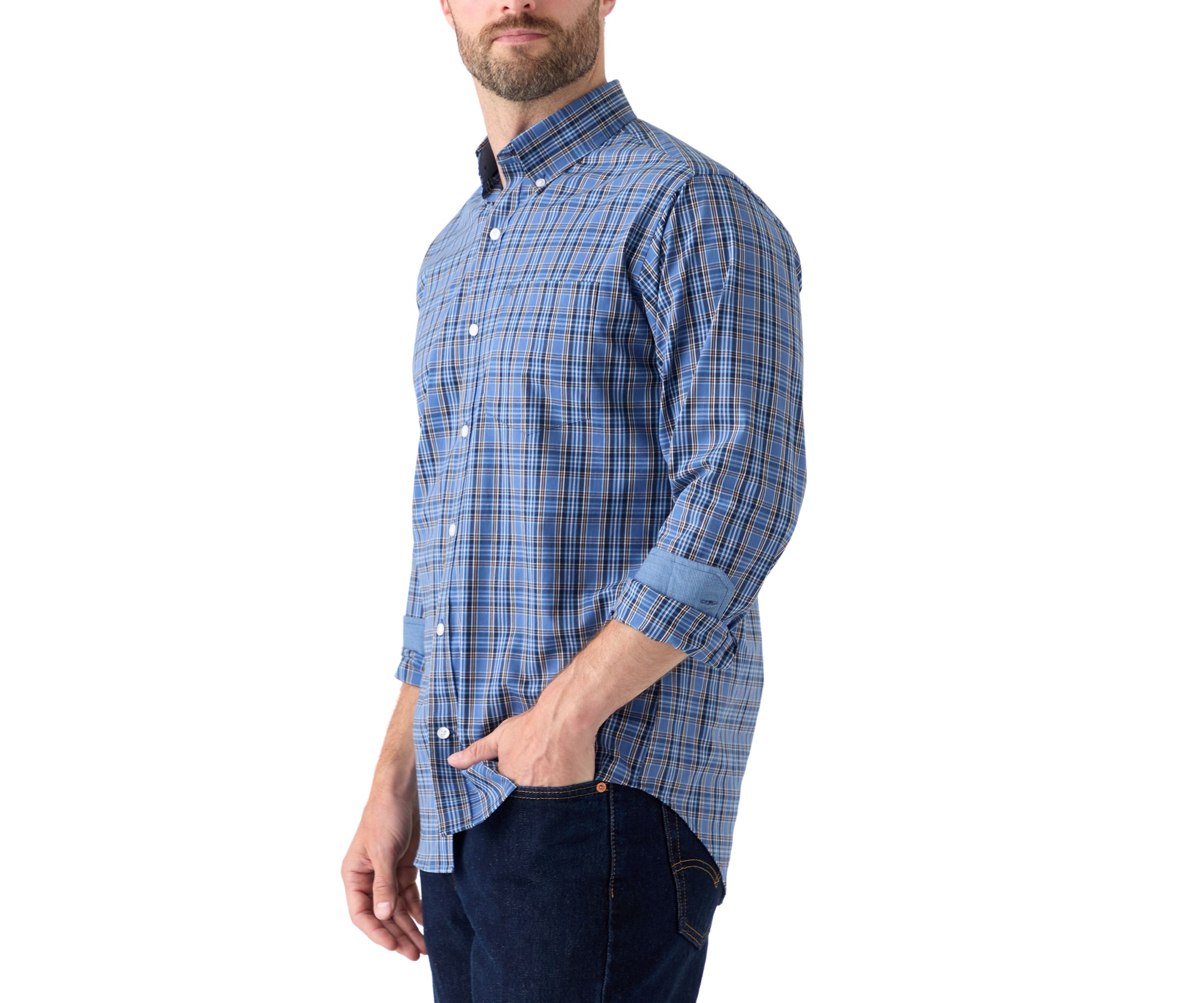 Dark Colored Plaid Shirt