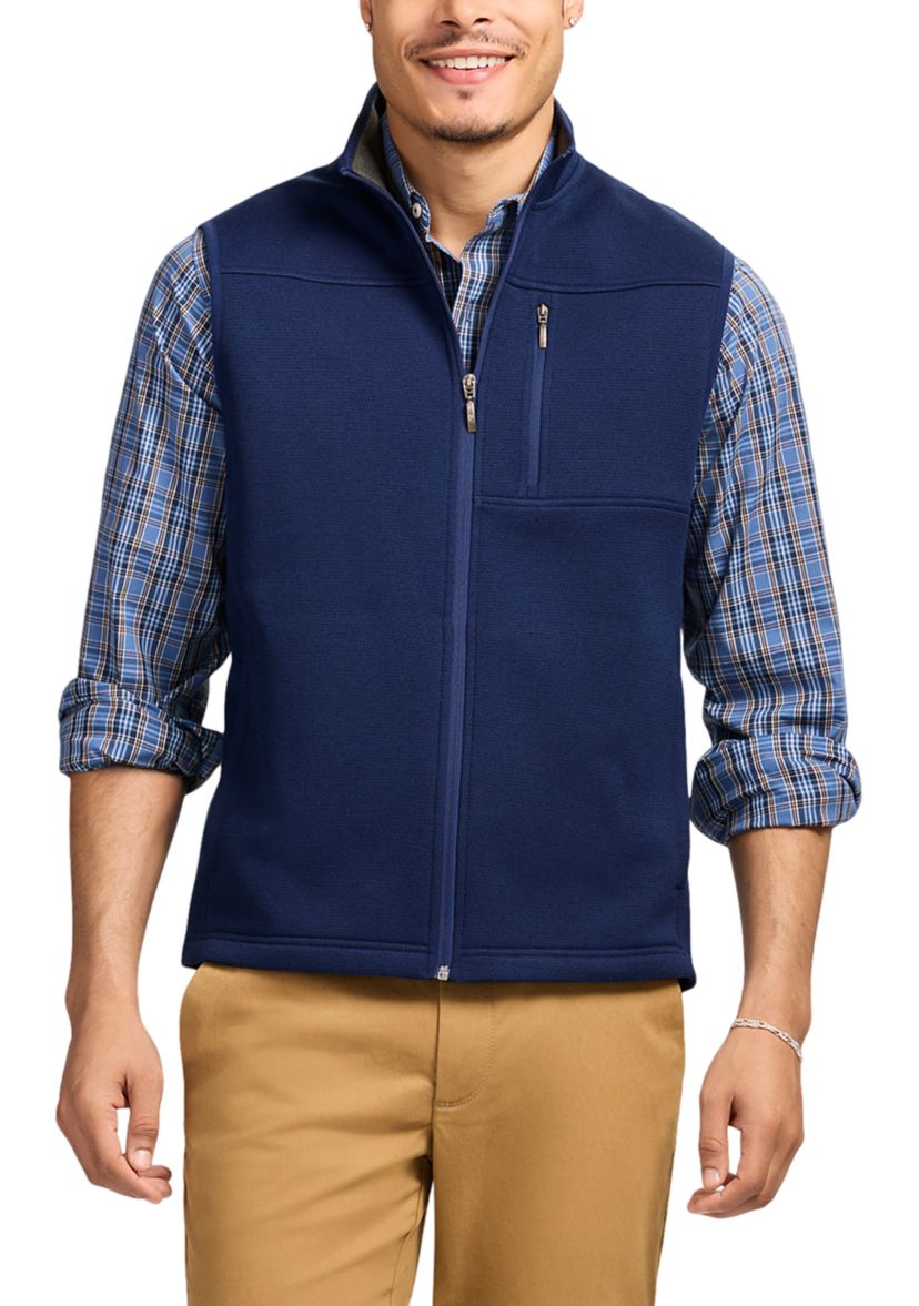 Houndstooth Stripe Fleece Vest 