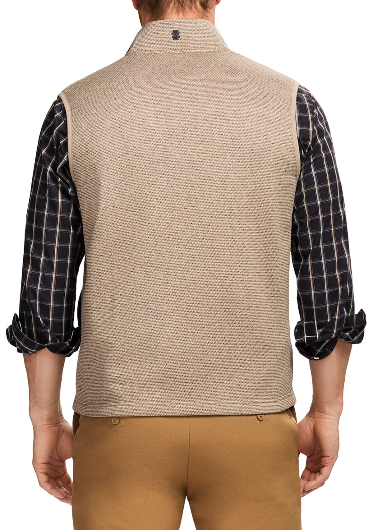 Houndstooth Stripe Fleece Vest 