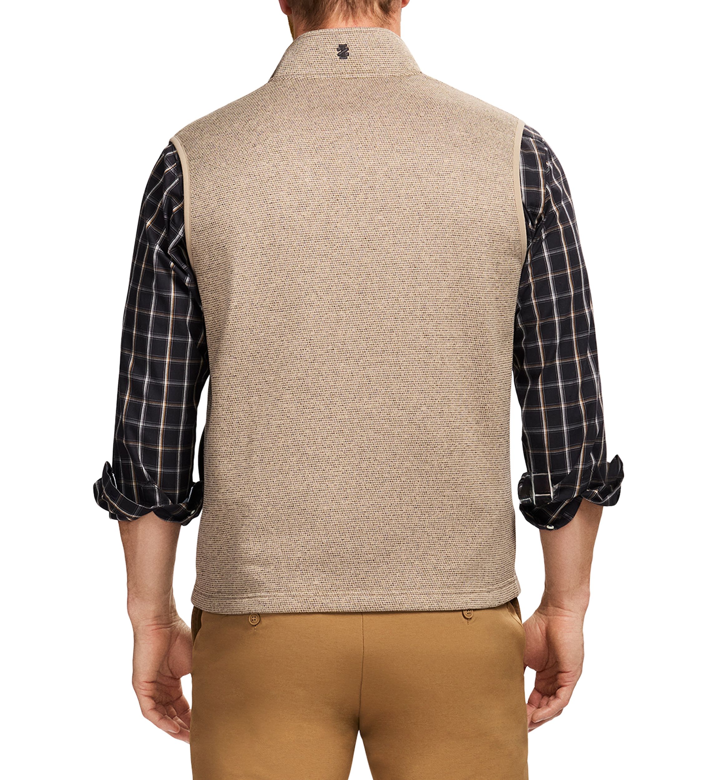 Houndstooth Stripe Fleece Vest 