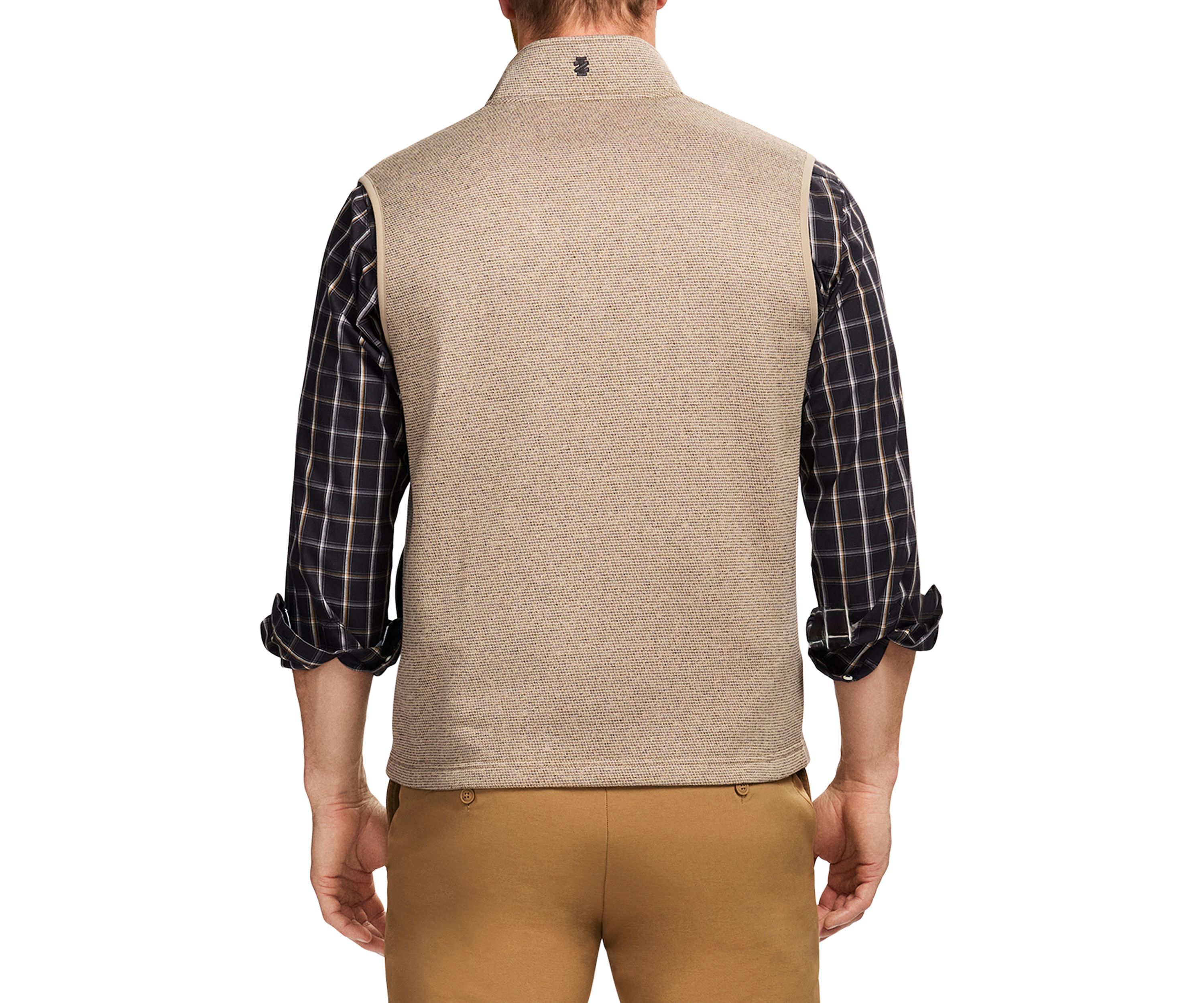 Houndstooth Stripe Fleece Vest 