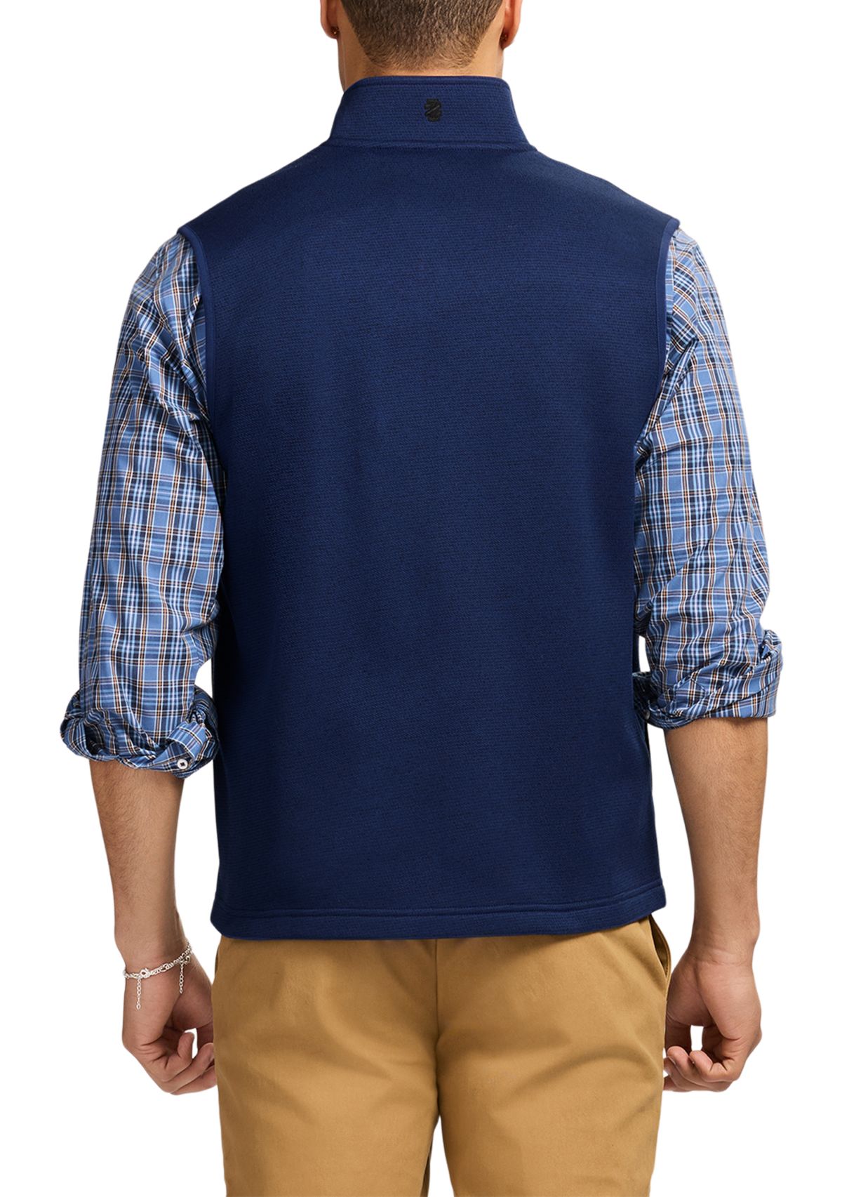 Houndstooth Stripe Fleece Vest 