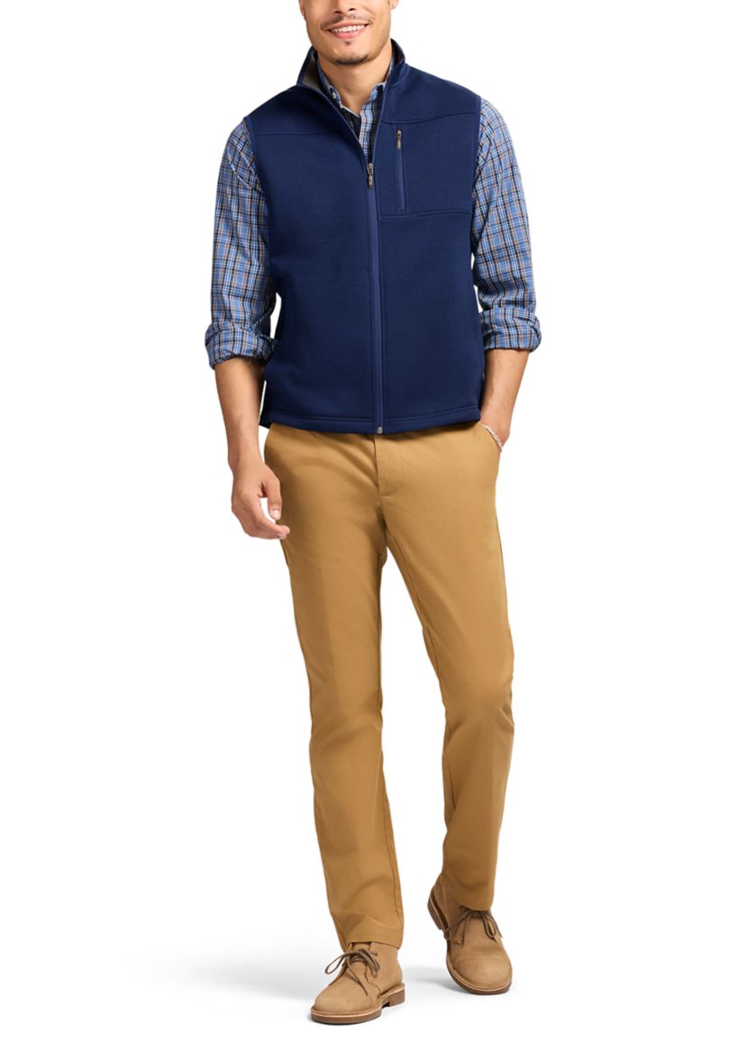 Houndstooth Stripe Fleece Vest 