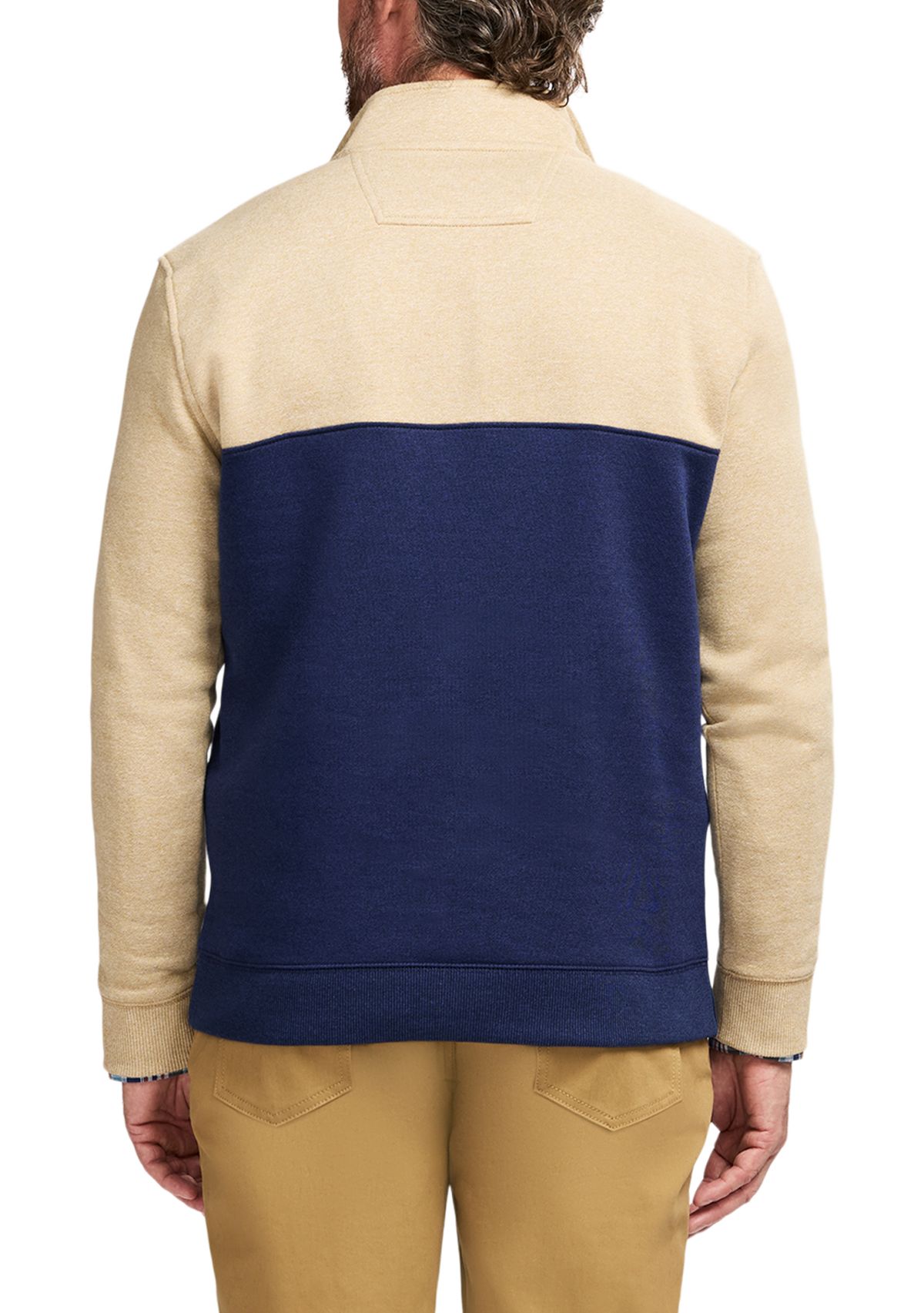 1/4 Zip Striped Fleece Sweatshirt 