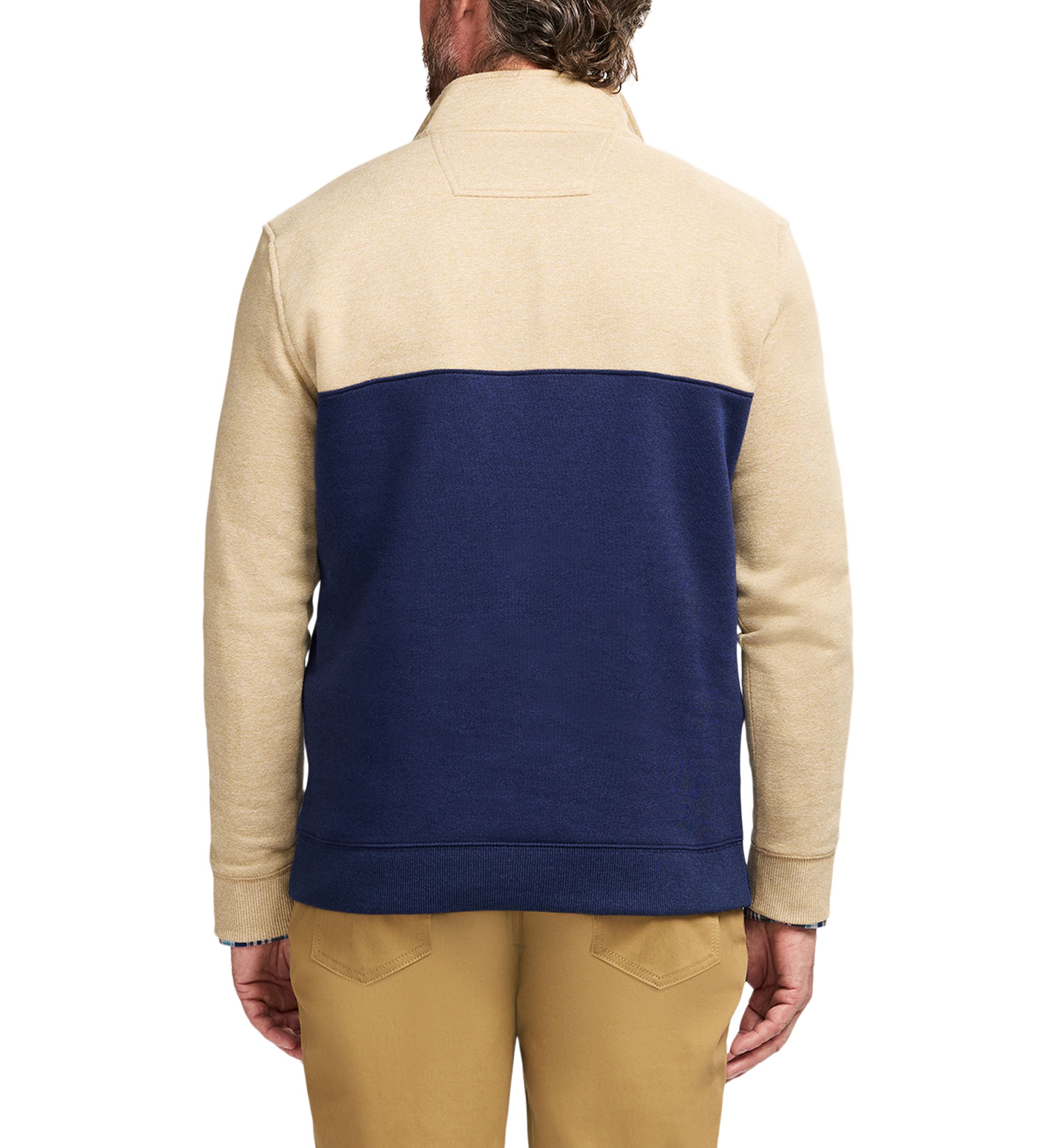1/4 Zip Striped Fleece Sweatshirt 