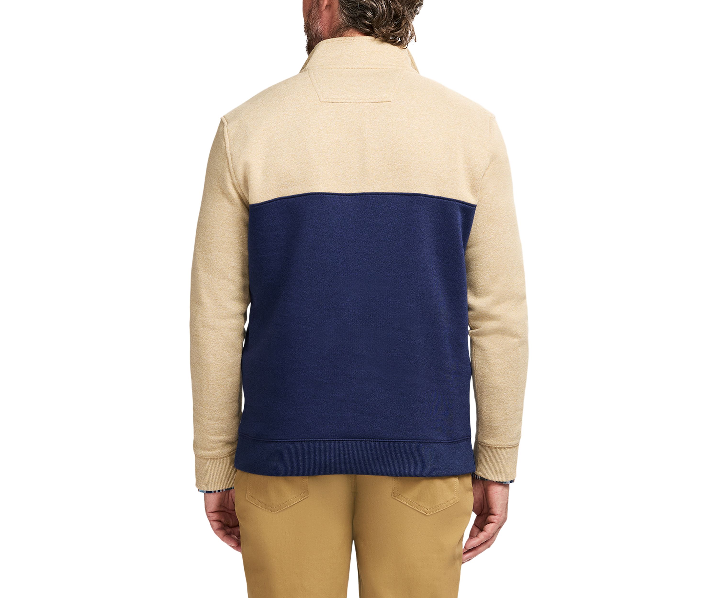 1/4 Zip Striped Fleece Sweatshirt 