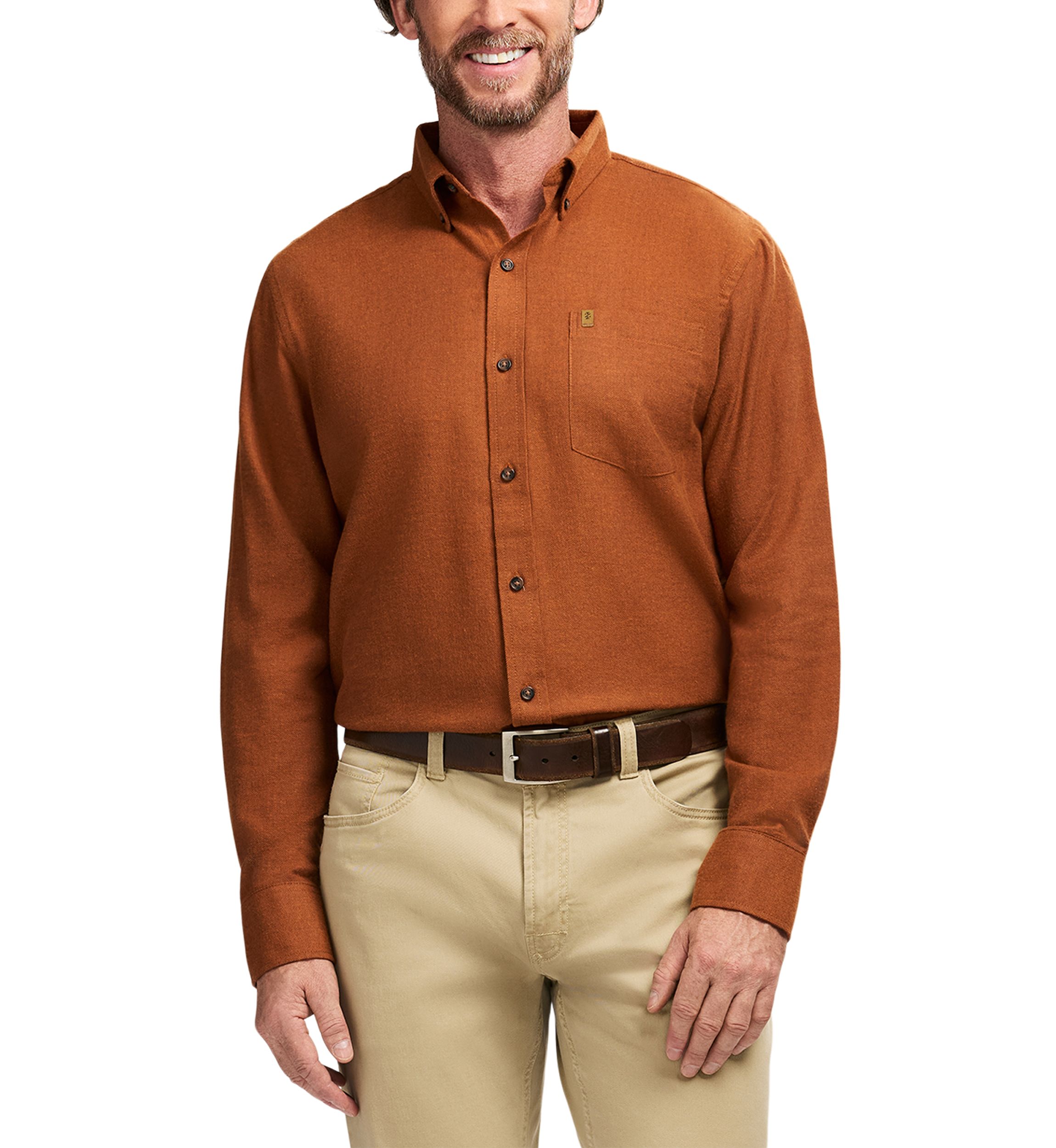 Long Sleeve Solid Color Flannel Shirt