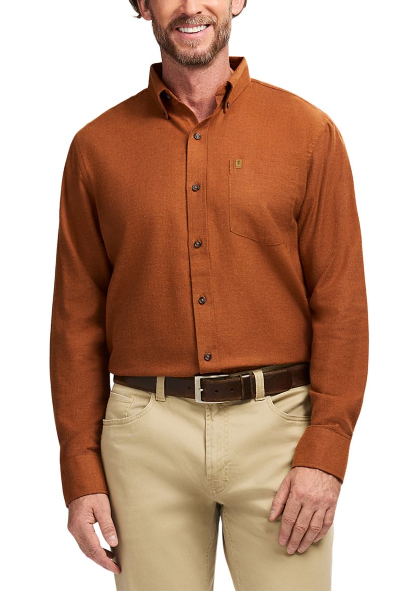 Long Sleeve Solid Color Flannel Shirt