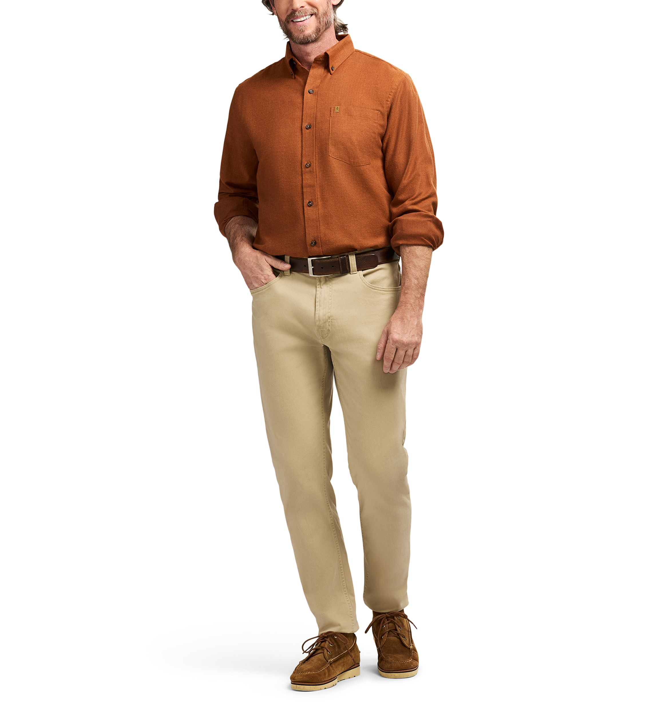 Long Sleeve Solid Color Flannel Shirt