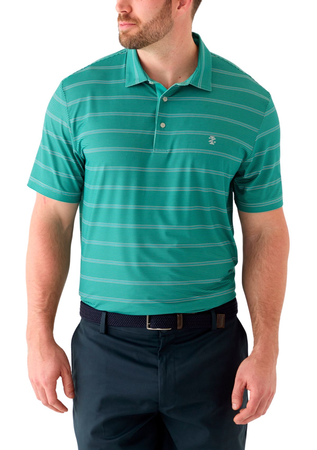 Big & Tall Short Sleeve Stripe Golf Polo Shirt