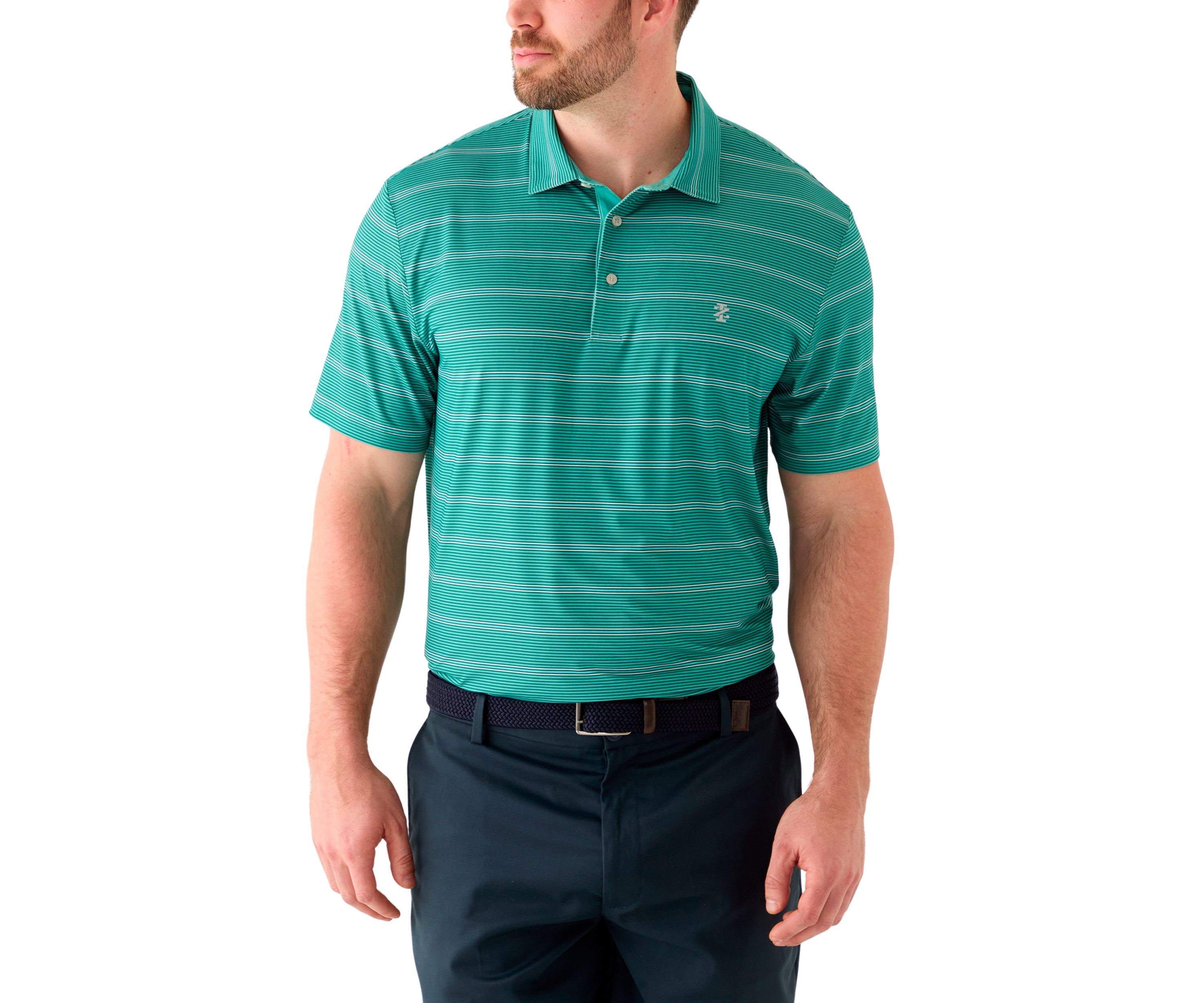 Big & Tall Short Sleeve Stripe Golf Polo Shirt