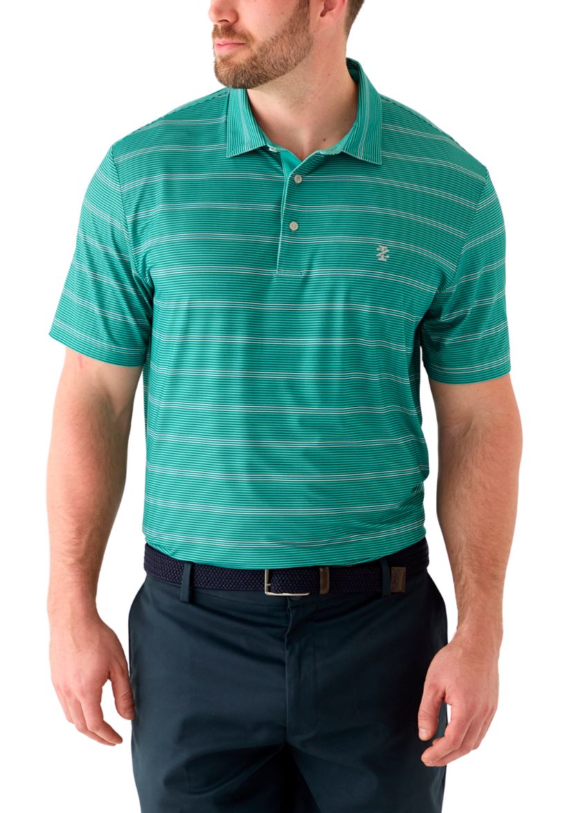 Big & Tall Short Sleeve Stripe Golf Polo Shirt