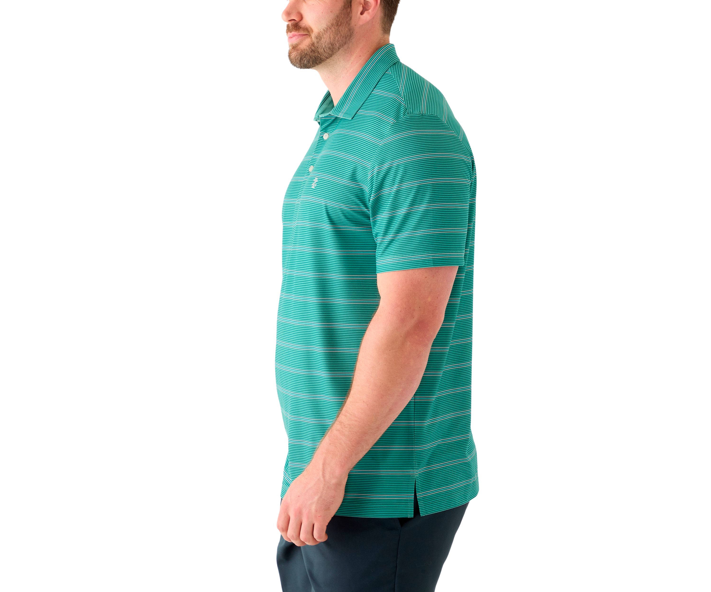 Big & Tall Short Sleeve Stripe Golf Polo Shirt