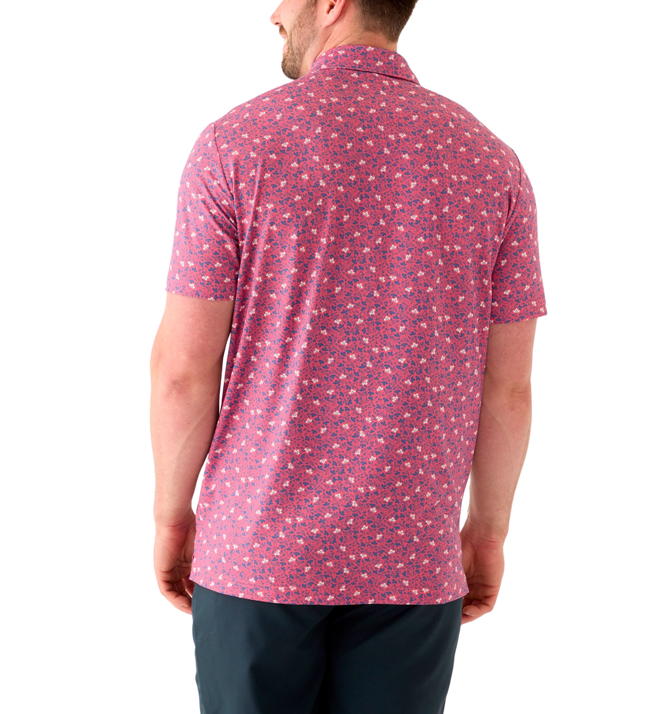 Big & Tall Short Sleeve Swingflex Floral Print Polo Shirt