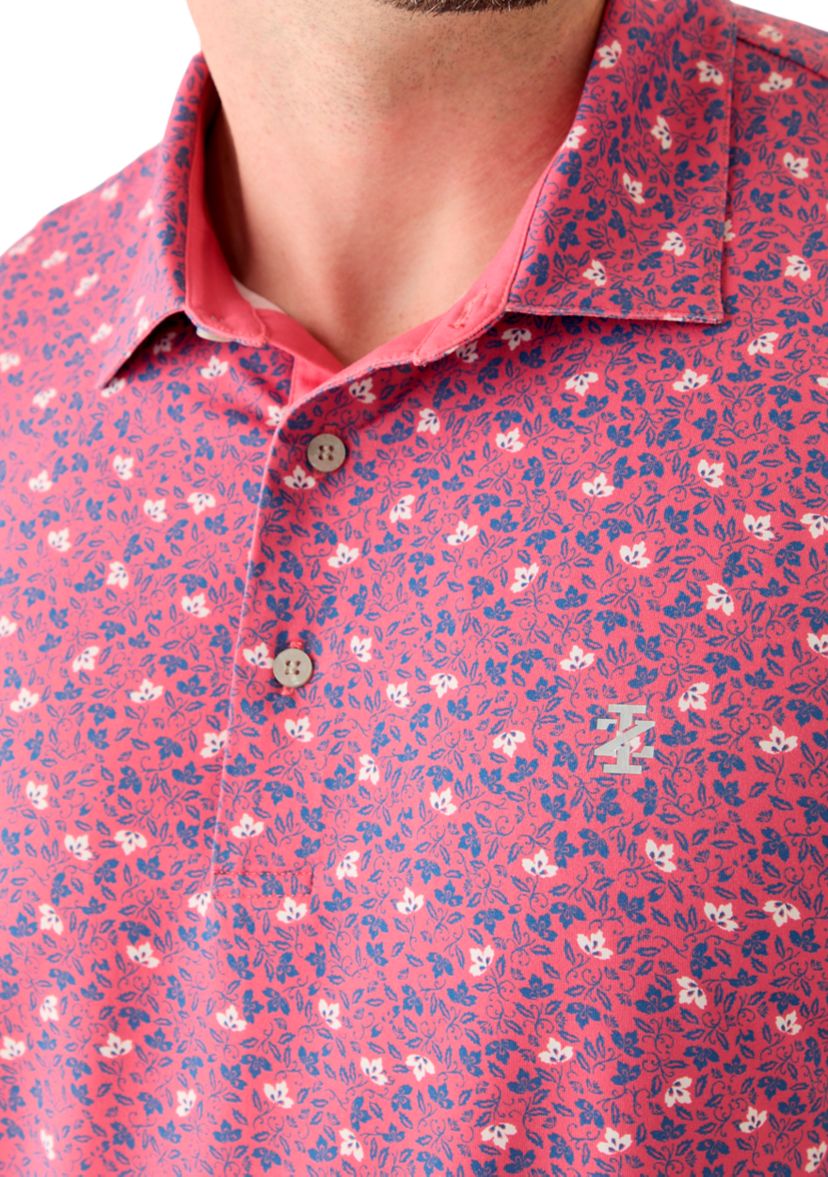 Big & Tall Short Sleeve Swingflex Floral Print Polo Shirt