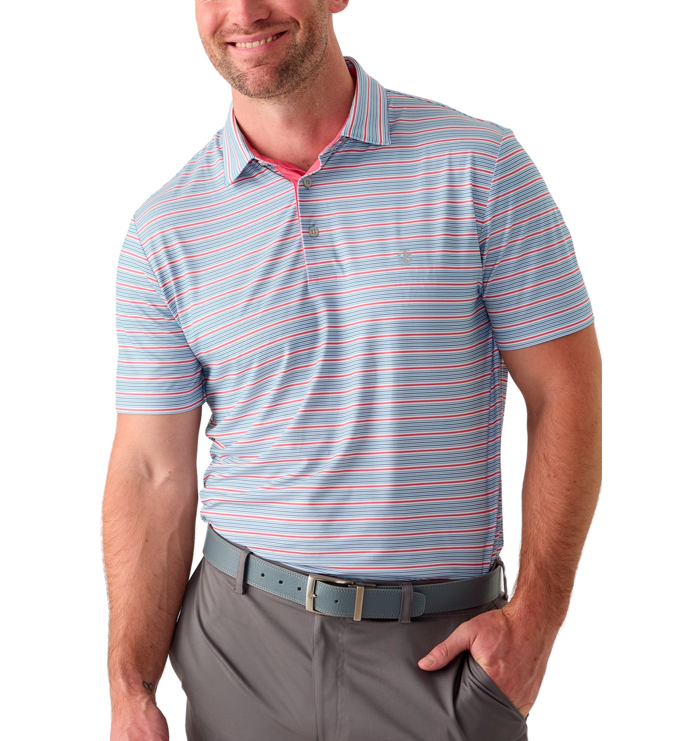 Short Sleeve Stripe Polo Shirt