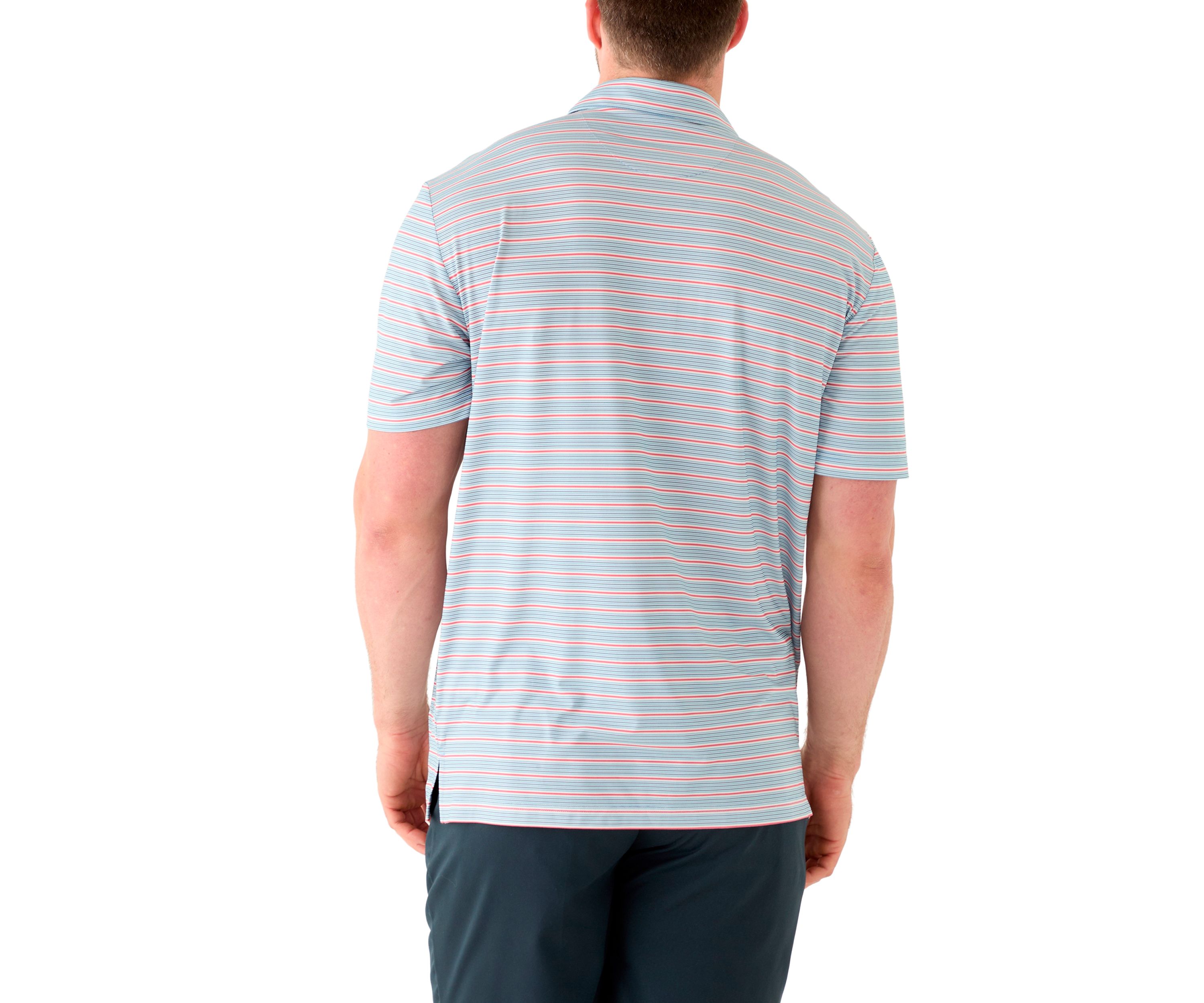 Big & Tall Short Sleeve Swingflex Multi Stripe Polo Shirt
