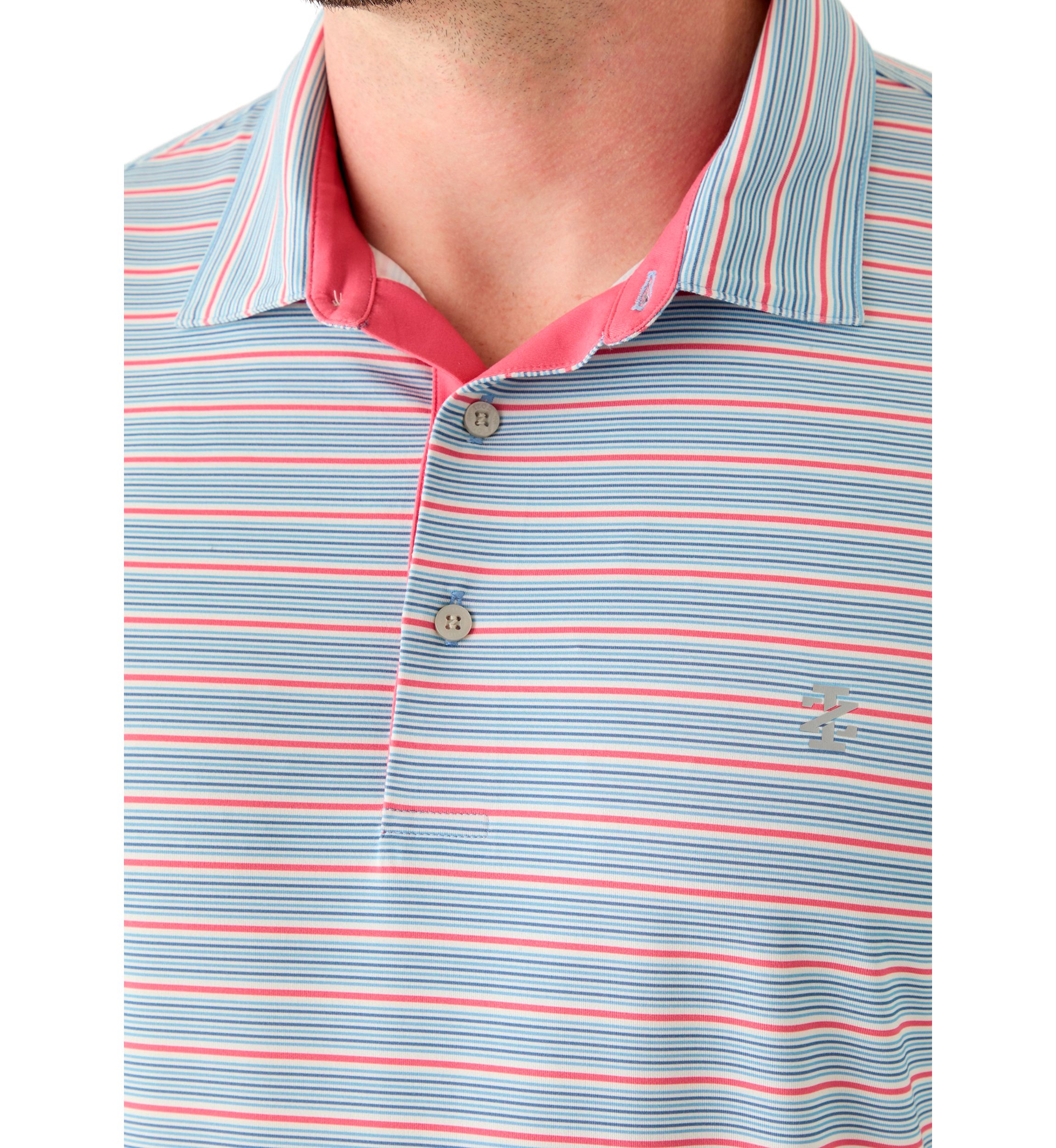 Big & Tall Short Sleeve Swingflex Multi Stripe Polo Shirt