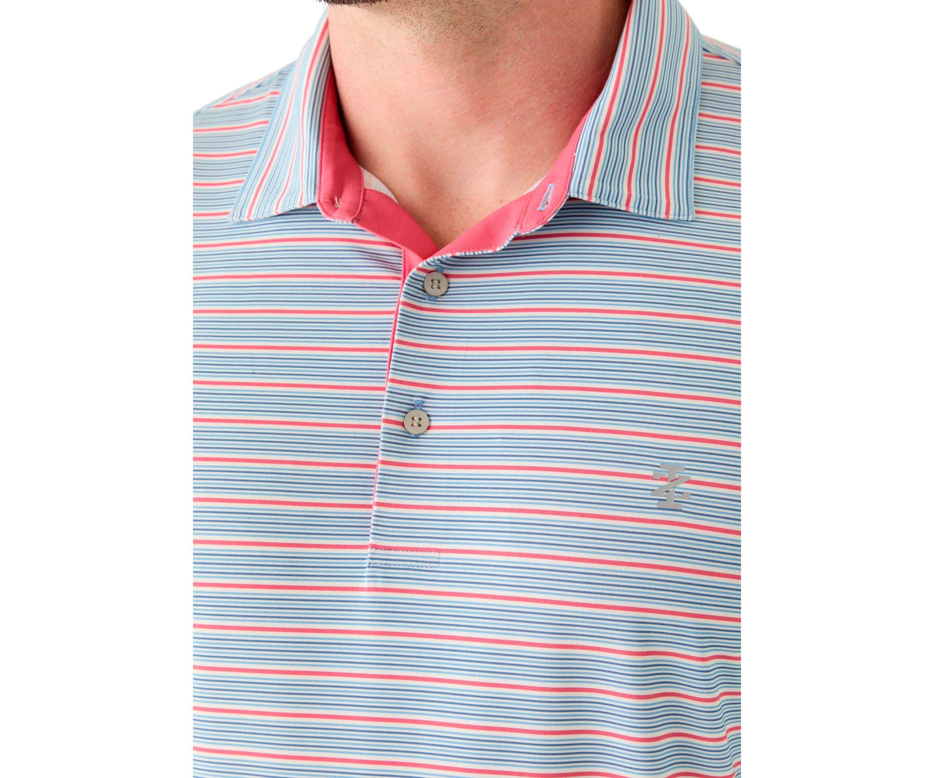 Big & Tall Short Sleeve Swingflex Multi Stripe Polo Shirt