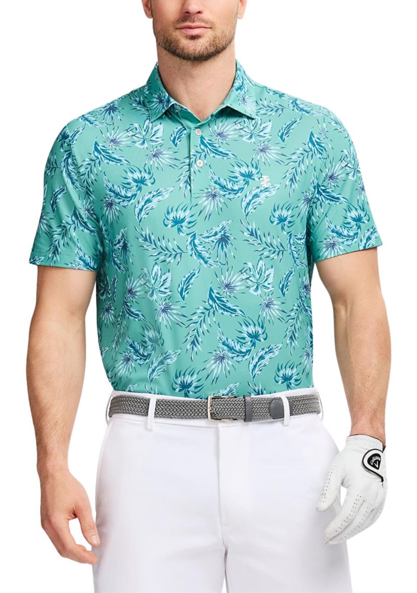 Blue Agave Print Knit Golf Polo Shirt 