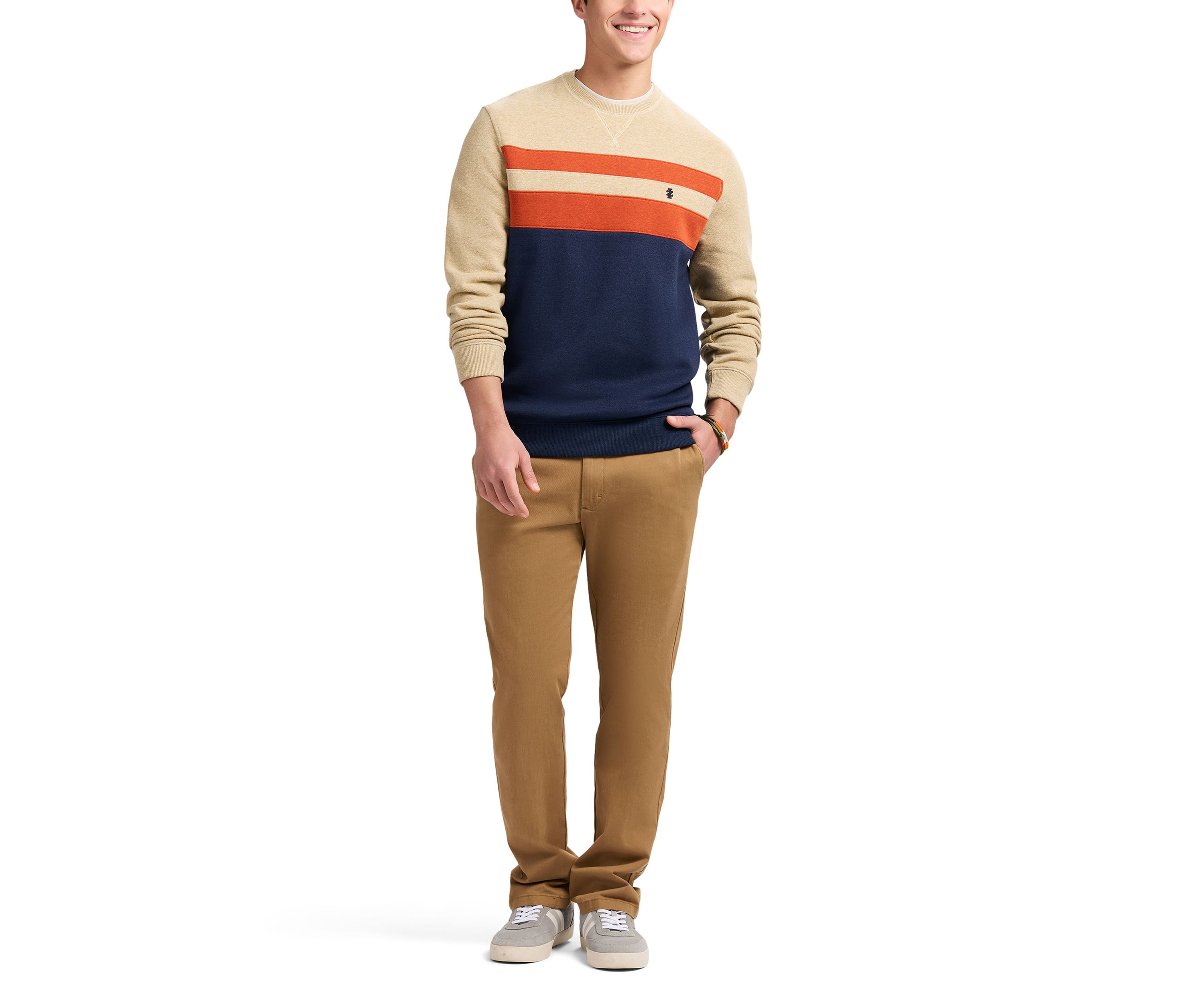 Crew Fleece Stripe Crewneck Pullover