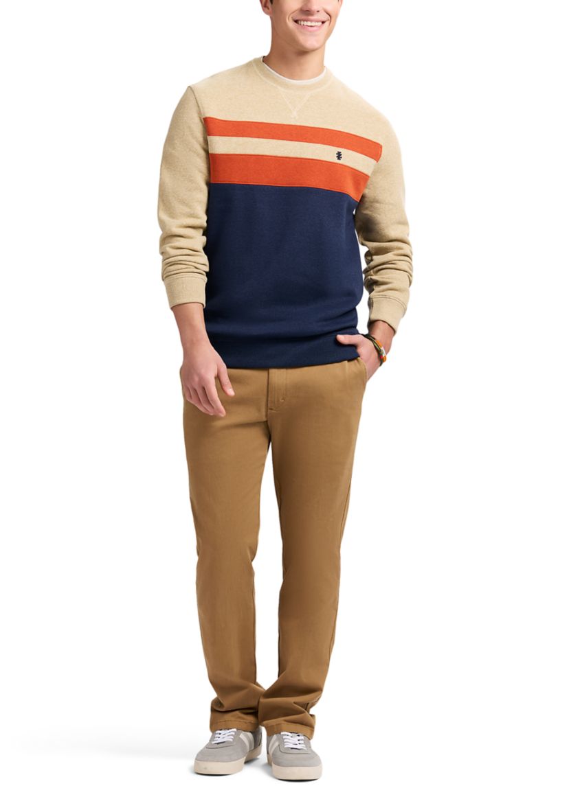 Crew Fleece Stripe Crewneck Pullover