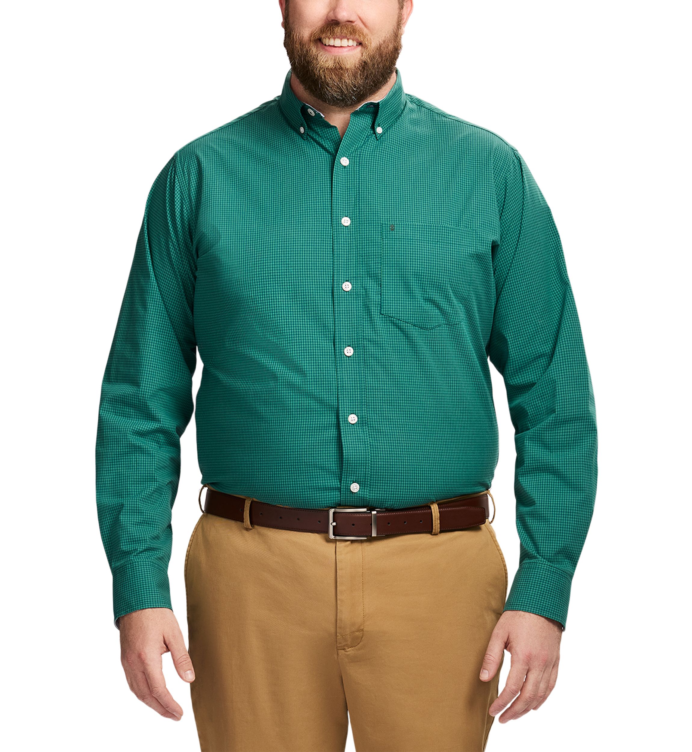 Big & Tall Long Sleeve Performance Comfort Gingham Shirt