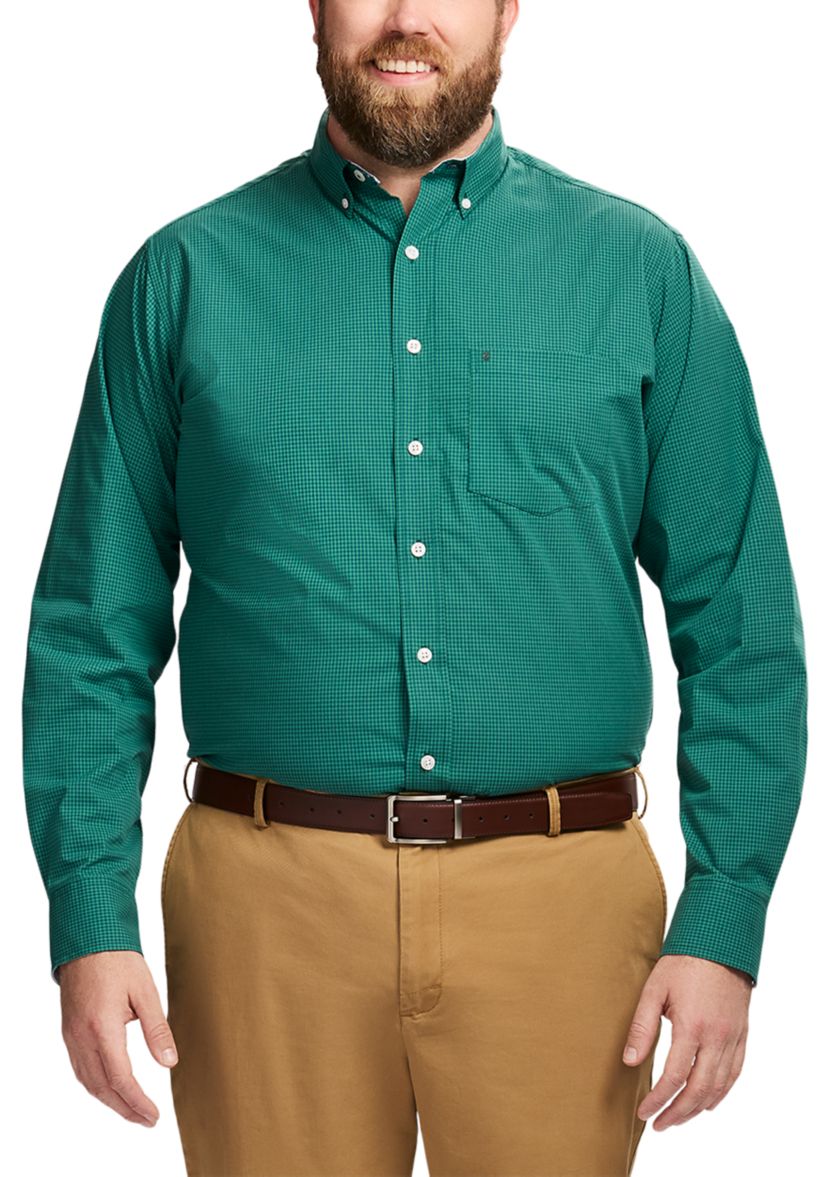 Big & Tall Long Sleeve Performance Comfort Gingham Shirt