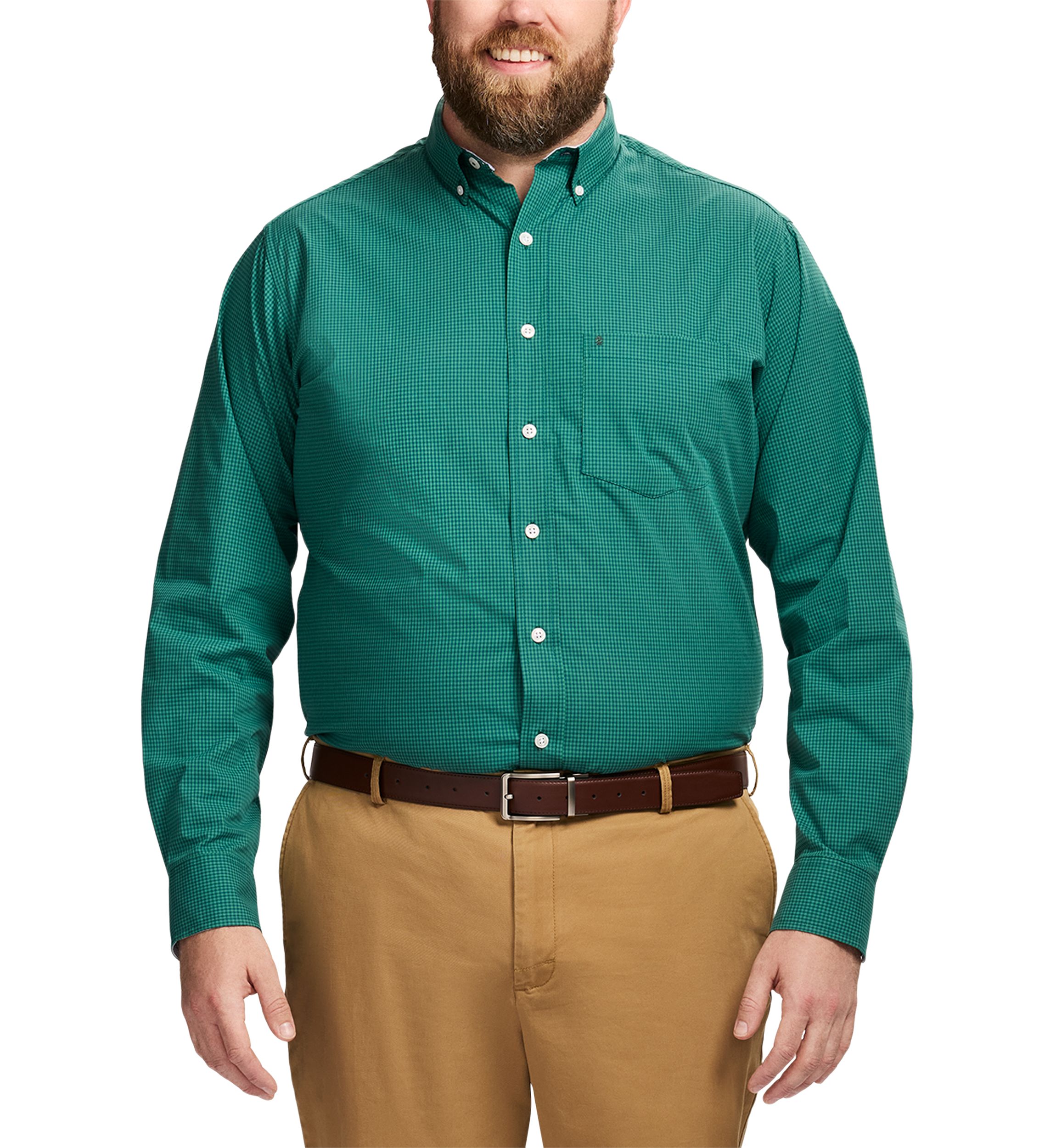 Big & Tall Long Sleeve Performance Comfort Gingham Shirt