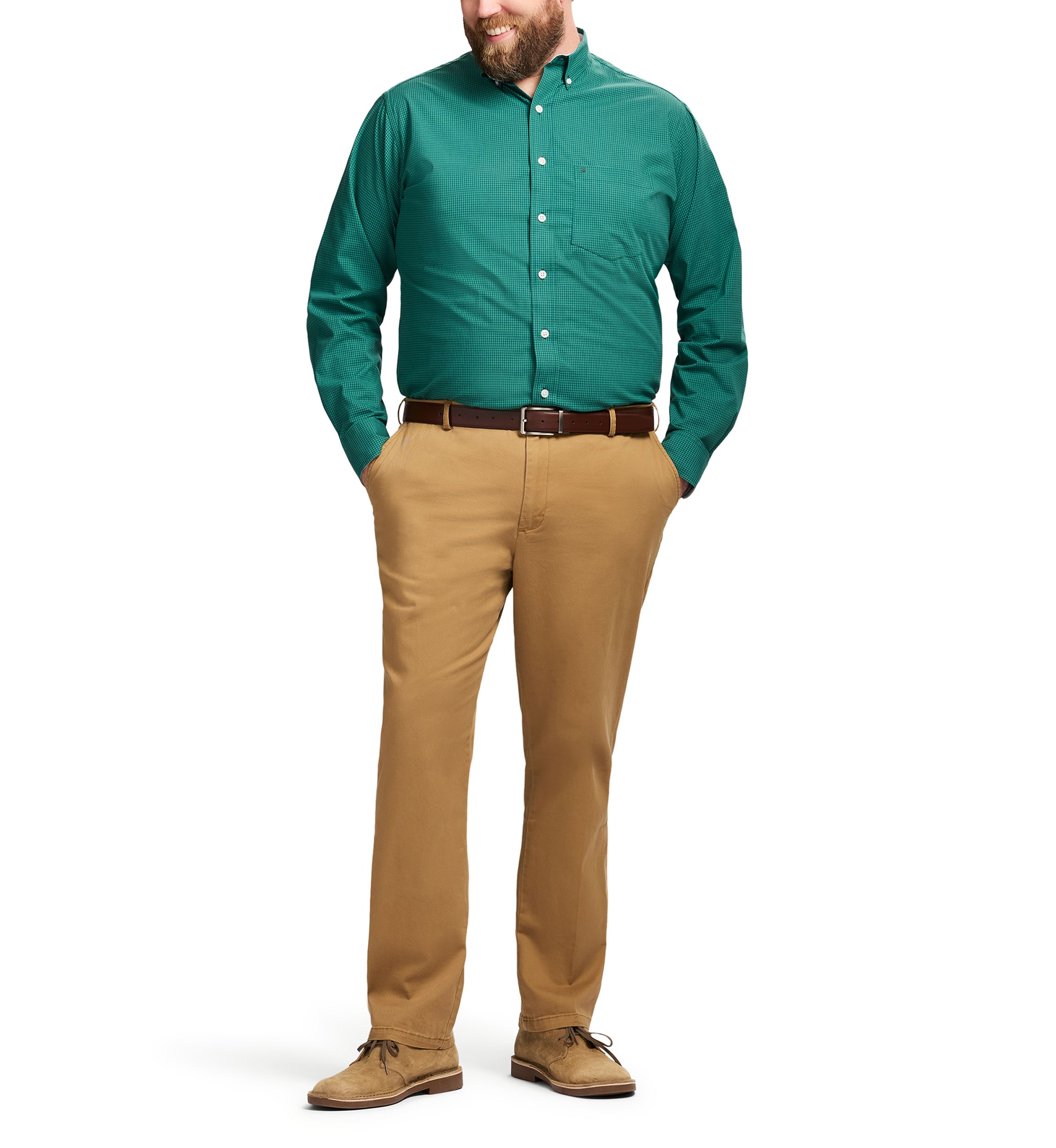 Big & Tall Long Sleeve Performance Comfort Gingham Shirt