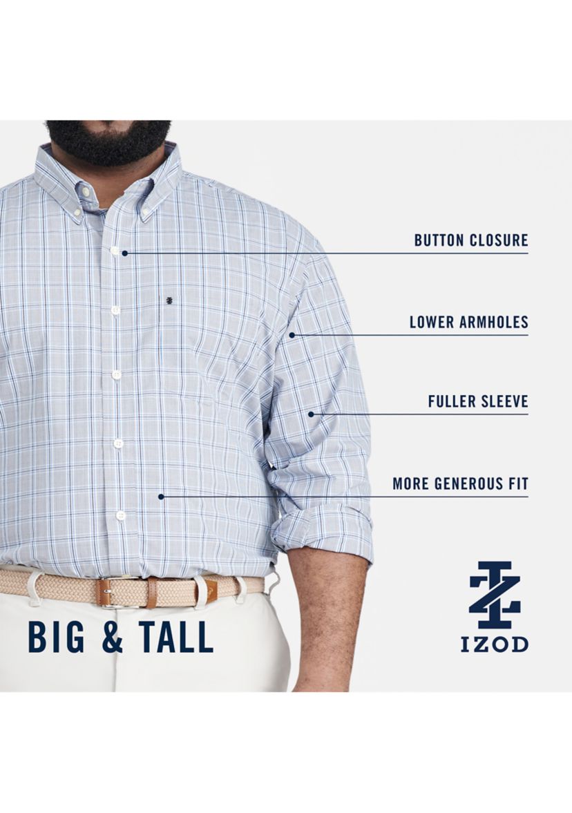 Big & Tall Long Sleeve Performance Comfort Gingham Shirt