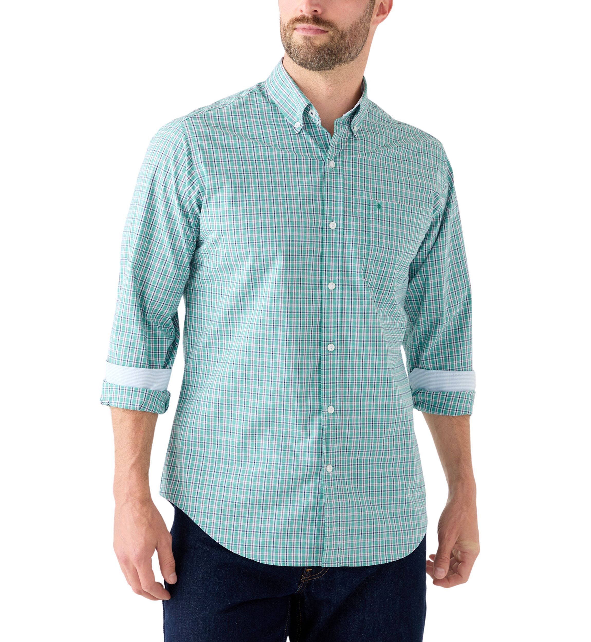  Long Sleeve Plaid Button Down Shirt 