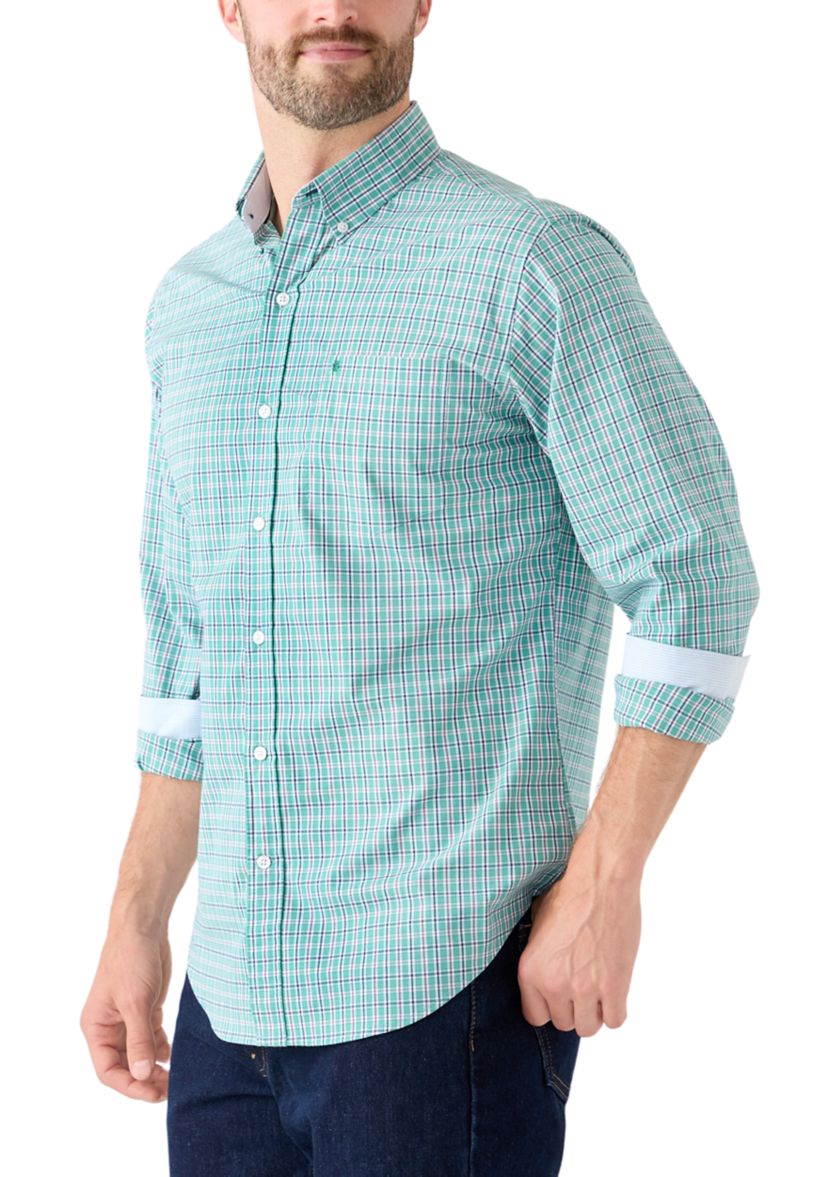  Long Sleeve Plaid Button Down Shirt 