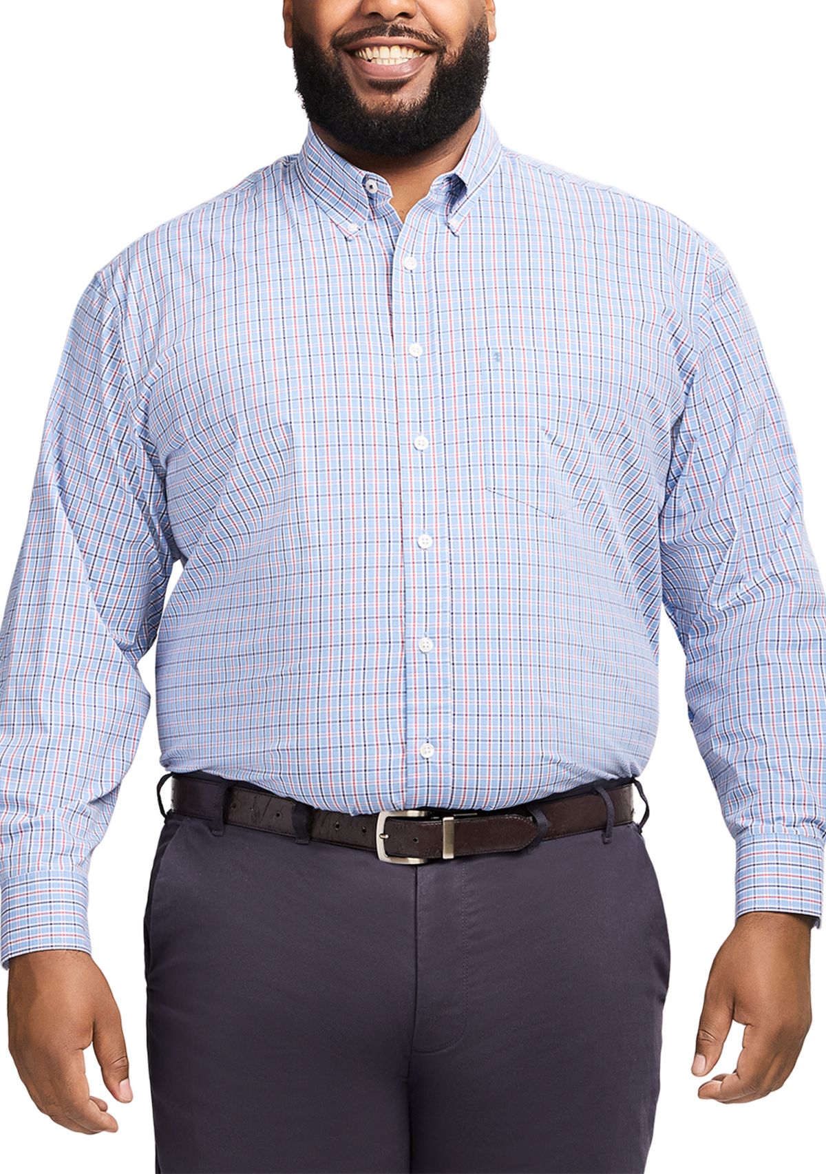 Big & Tall Long Sleeve Performance Comfort Woven Shirt