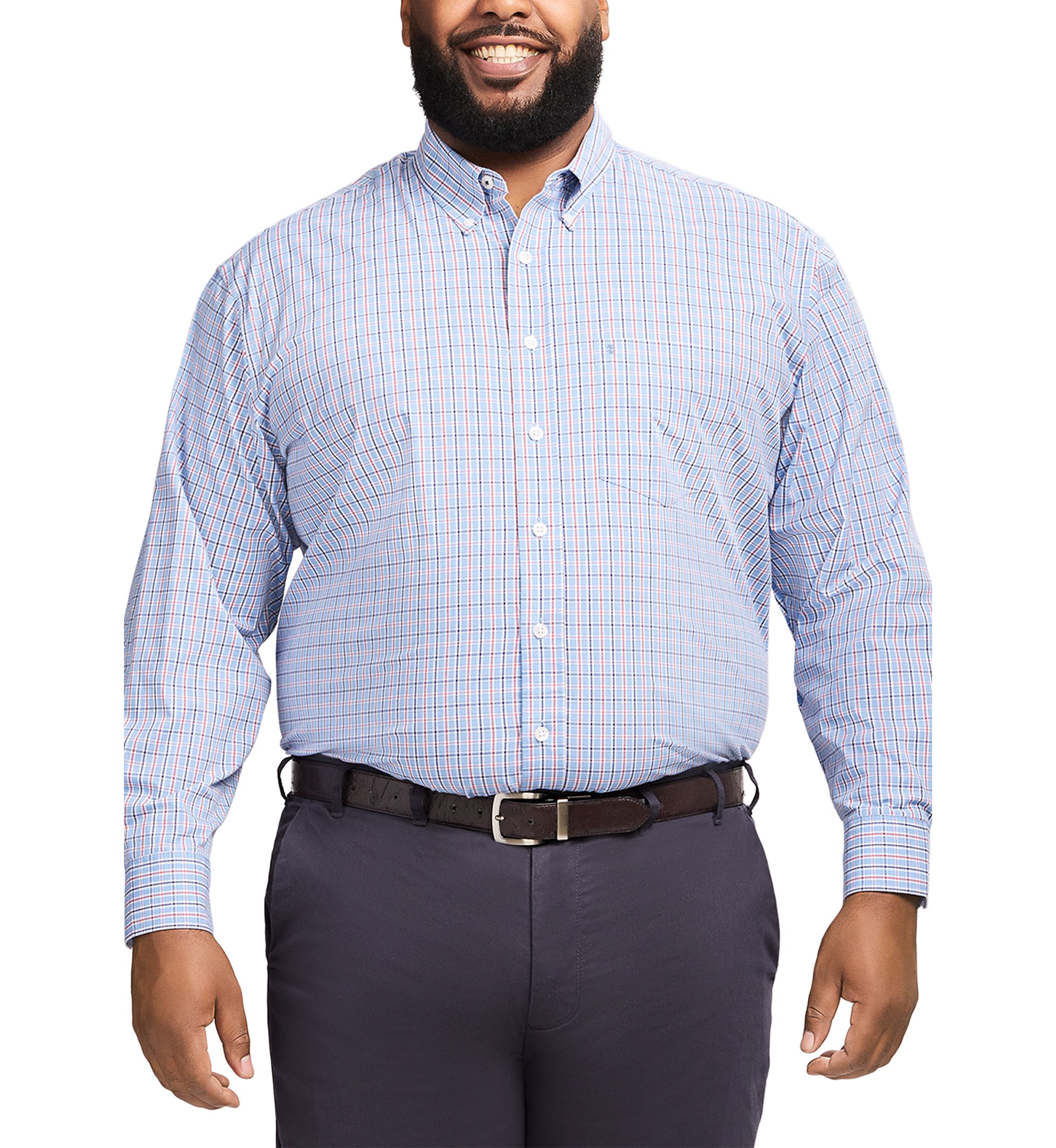 Big & Tall Long Sleeve Performance Comfort Woven Shirt