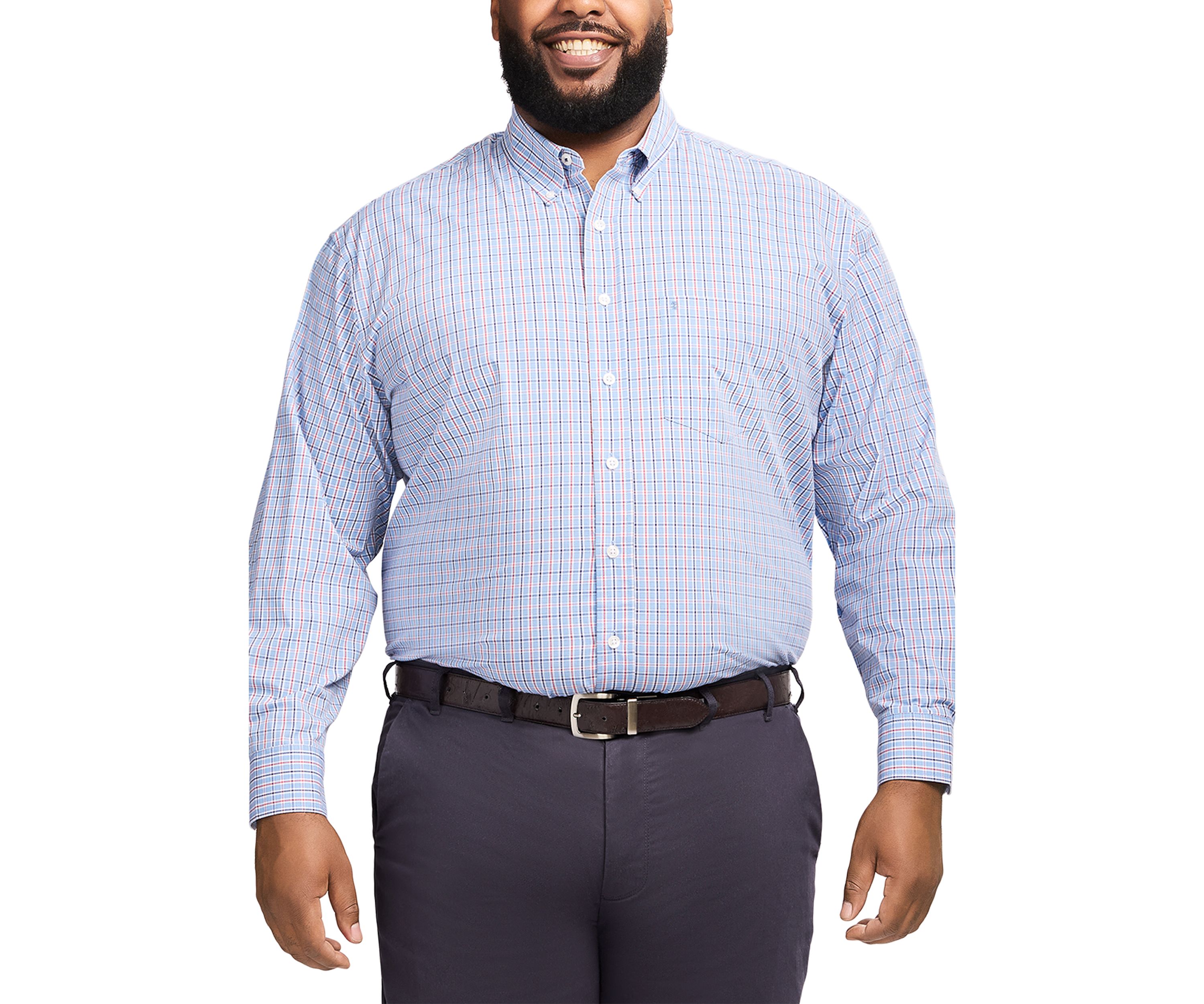 Big & Tall Long Sleeve Performance Comfort Woven Shirt