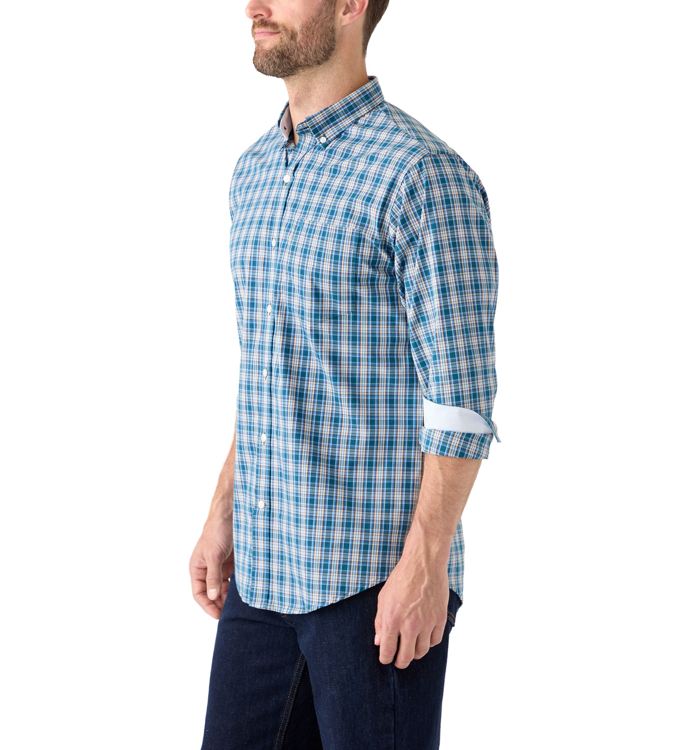 Dark Colored Plaid Shirt