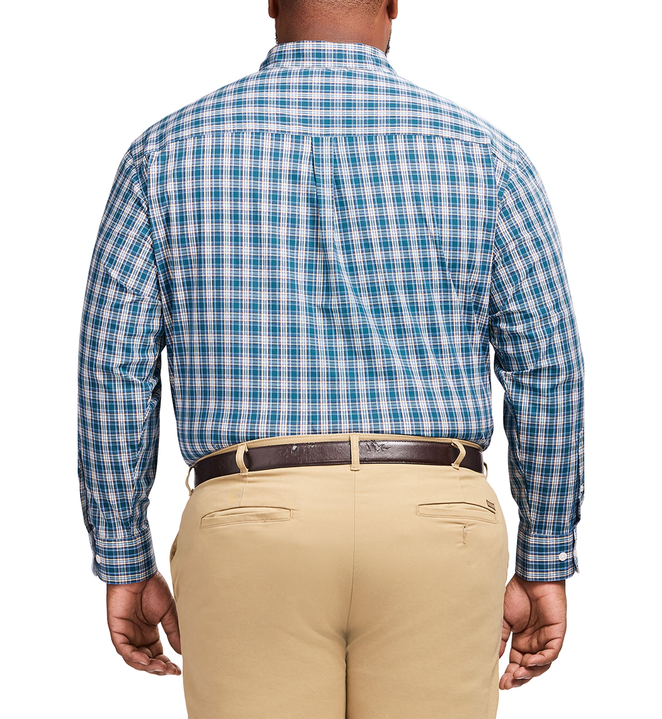 Big & Tall Long Sleeve Performance Comfort Button Down Shirt 