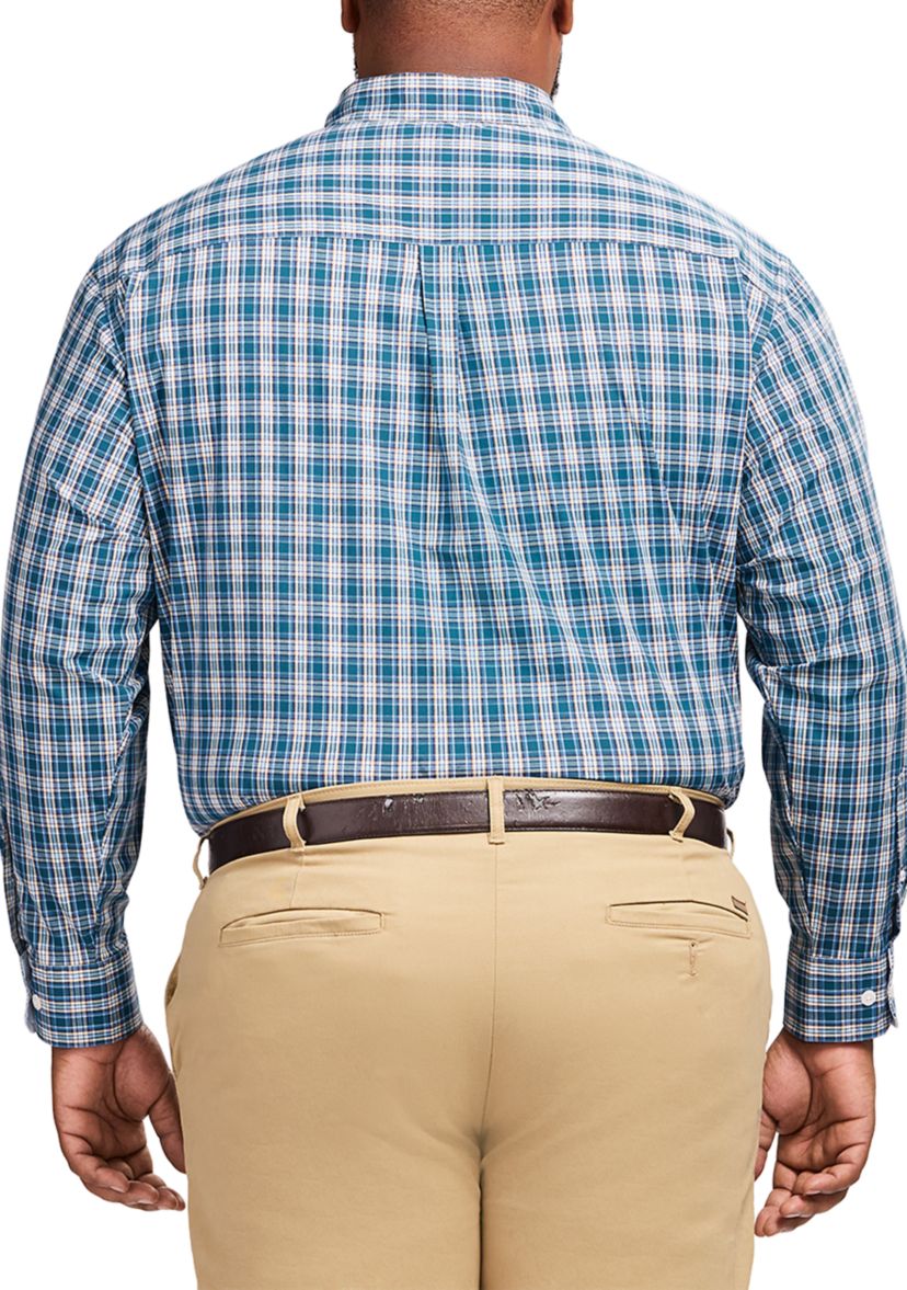 Big & Tall Long Sleeve Performance Comfort Button Down Shirt 